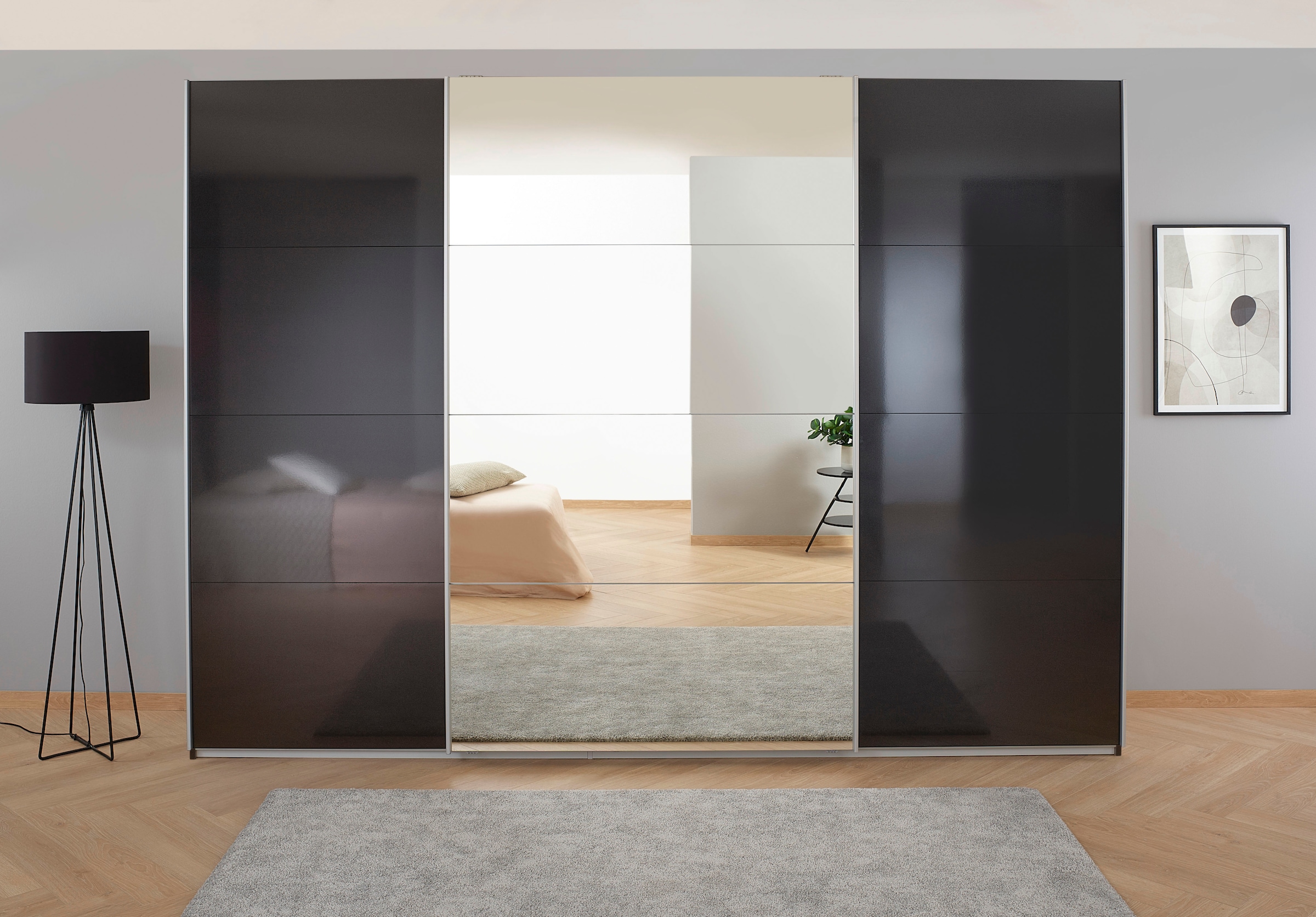 OTTO home Kleiderschrank "Mehrzweckschrank Aktenschrank Möbel Mietswohnung Schlafzimmer KOLUNA" 3 Ausstattungen BASIC/CLASSIC/PREMIUM (inkl. SOFT-CLOSE-FUNKTION), Breiten 203/271/315/360cm Höhen 210/229 Hochglanzfront MADE IN GERMANY