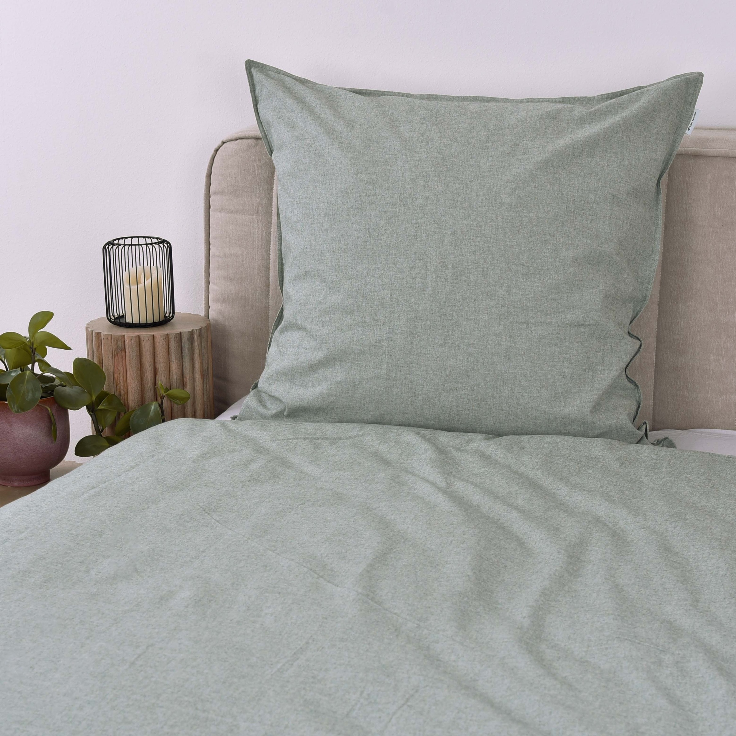 TOM TAILOR HOME Bettwäsche »WOVEN MELANGE in Gr. 135x200cm oder 155x220cm«, new bedroom, Doppelnaht am Kissen, gewebtes Label