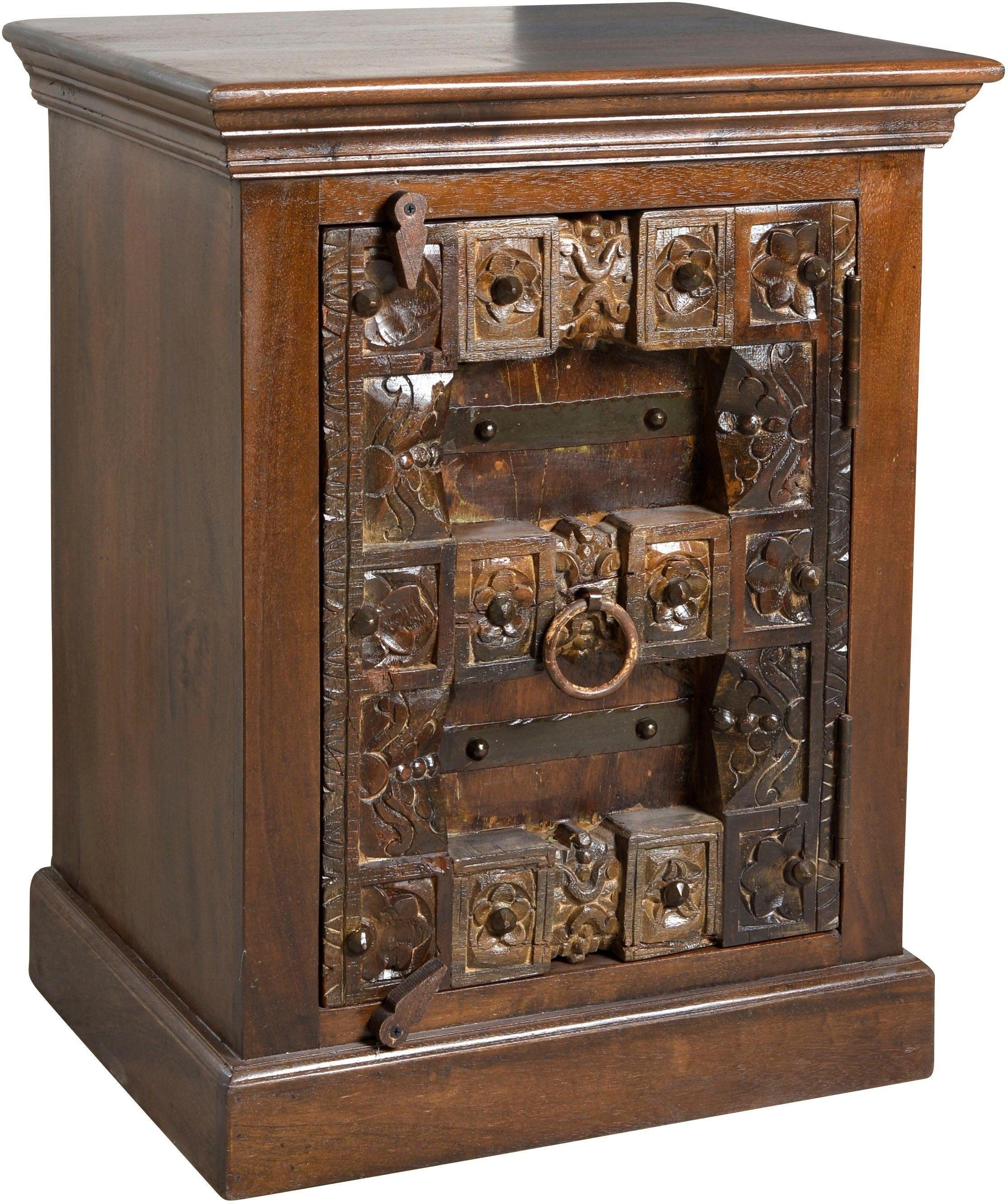 SIT Nachtkommode "Kommode ALMIRAH – Massives Holz‑Nachttischmöbel mit Metal günstig online kaufen