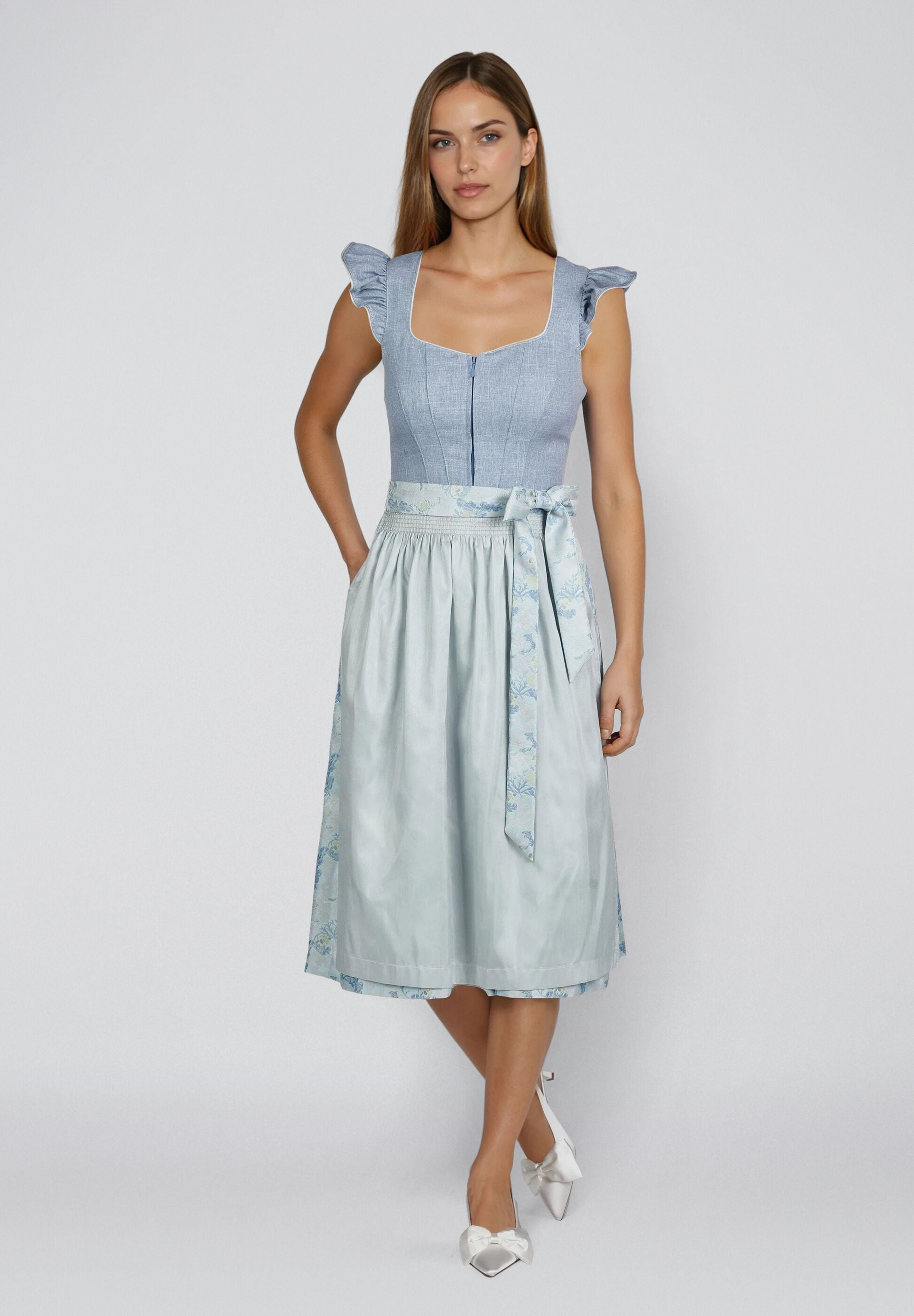 Spieth & Wensky Dirndl »Hadi« Schürze mit zartem Blumenprint