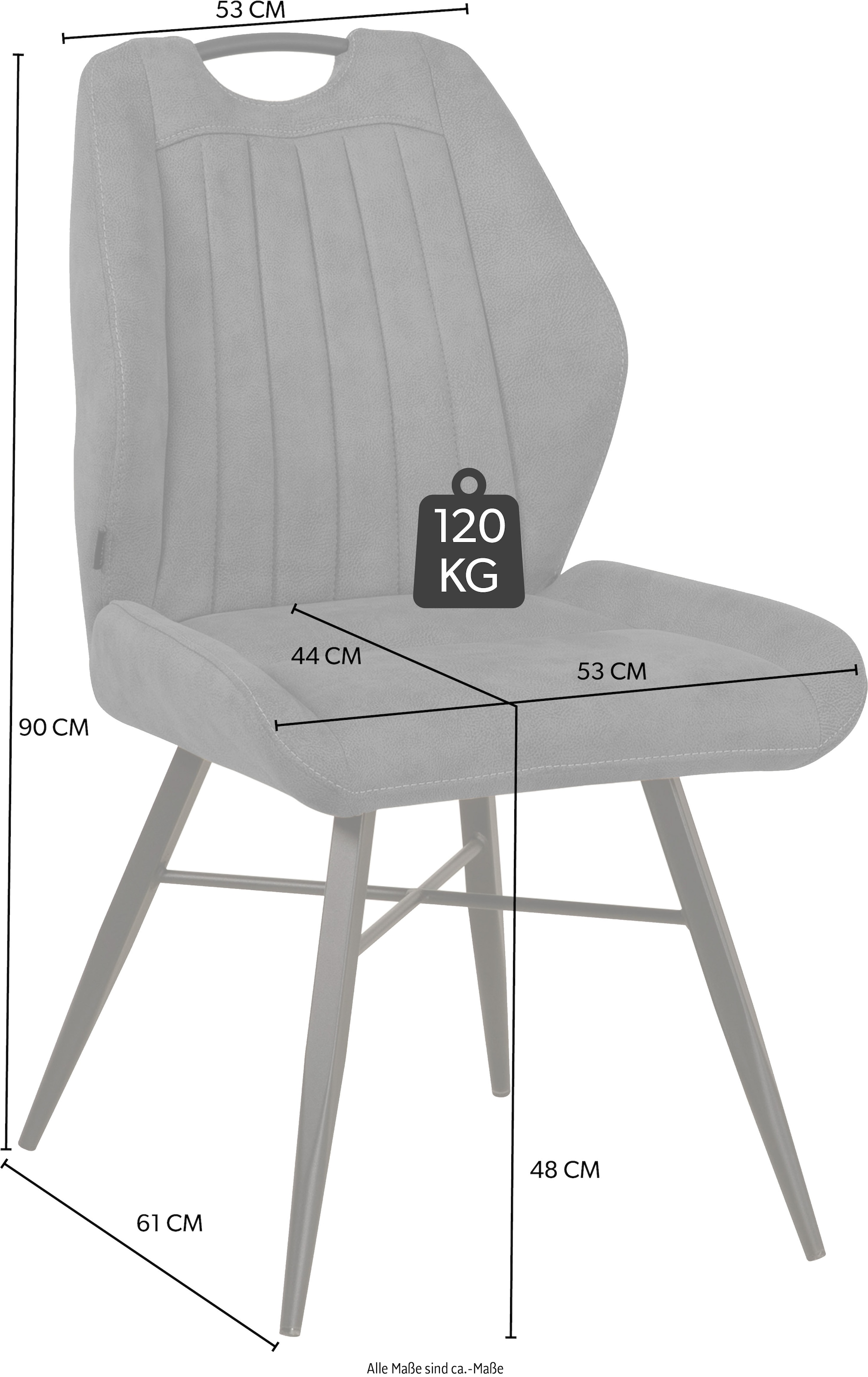 OMG Design Esszimmerstuhl »Torro«, (Set), 2 St., Stoff, bequemer Polsterstuhl, pflegeleichter Bezug