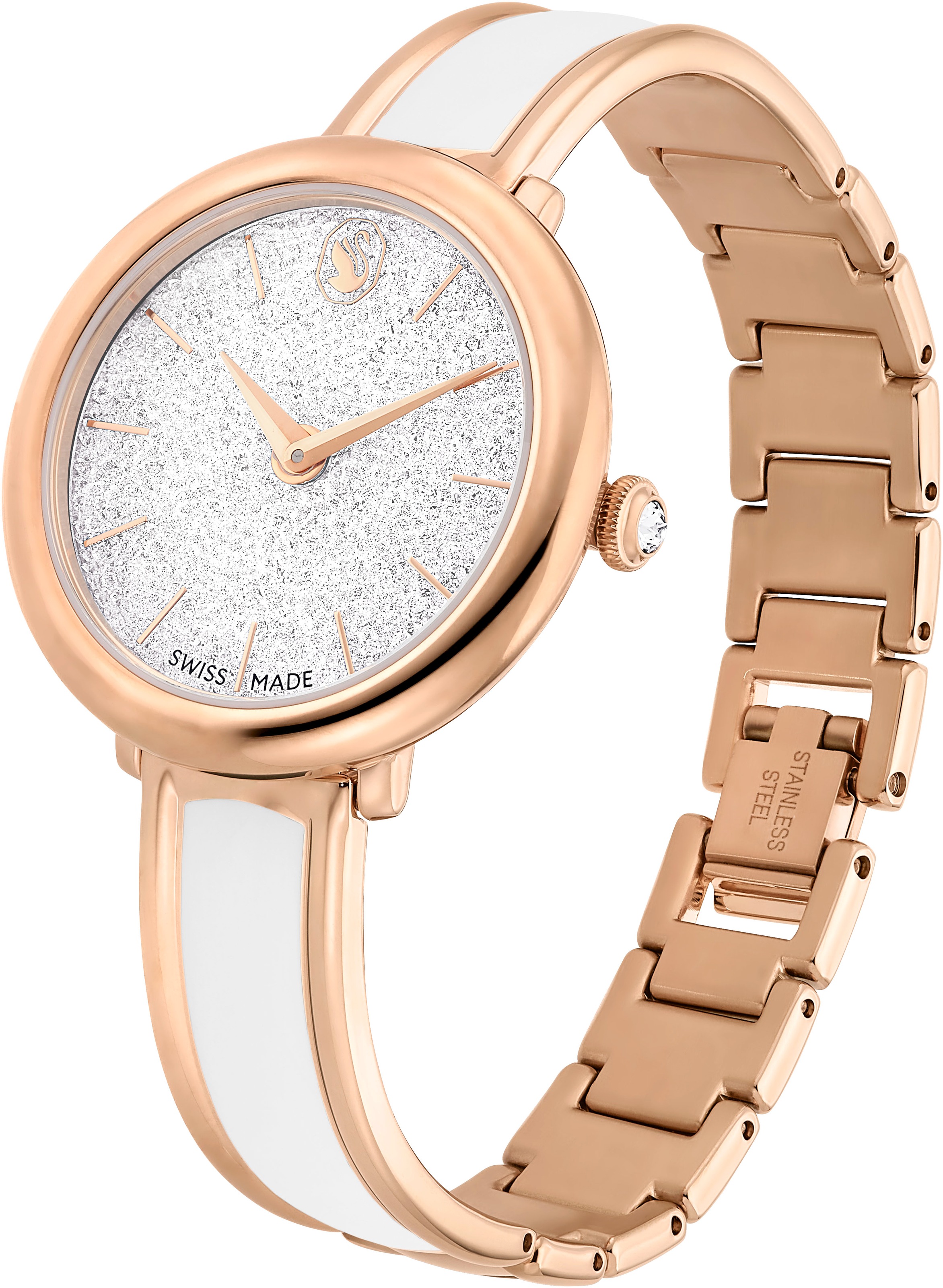 Swarovski Quarzuhr »CRYSTALLINE«, Armbanduhr, Damenuhr, Swiss Made, Edelstahlarmband, analog