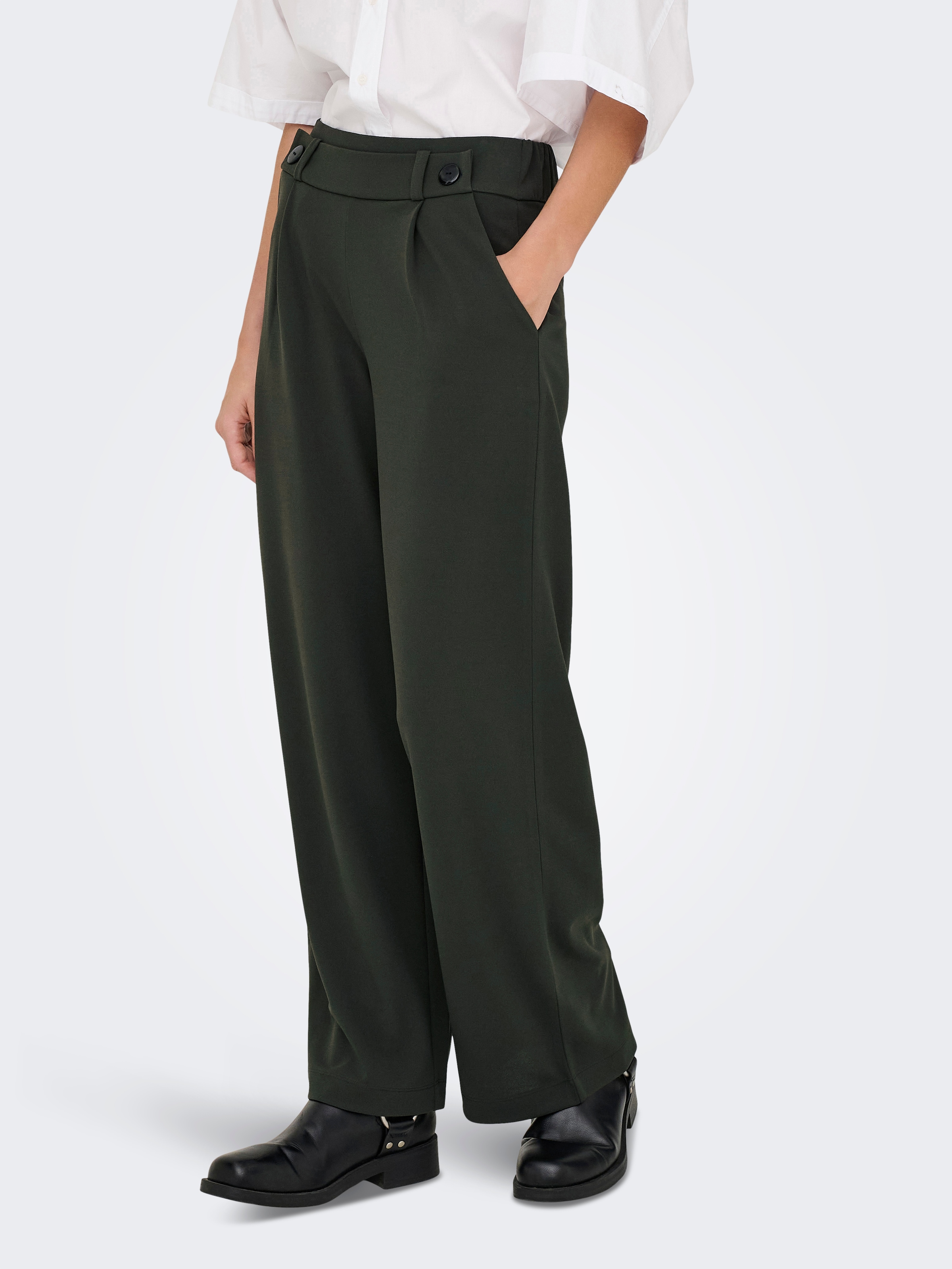 JDY Jerseyhose »JDYGEGGO NEW LONG PANT JRS NOOS«, mit dekorativem Riegel vorne am Bund