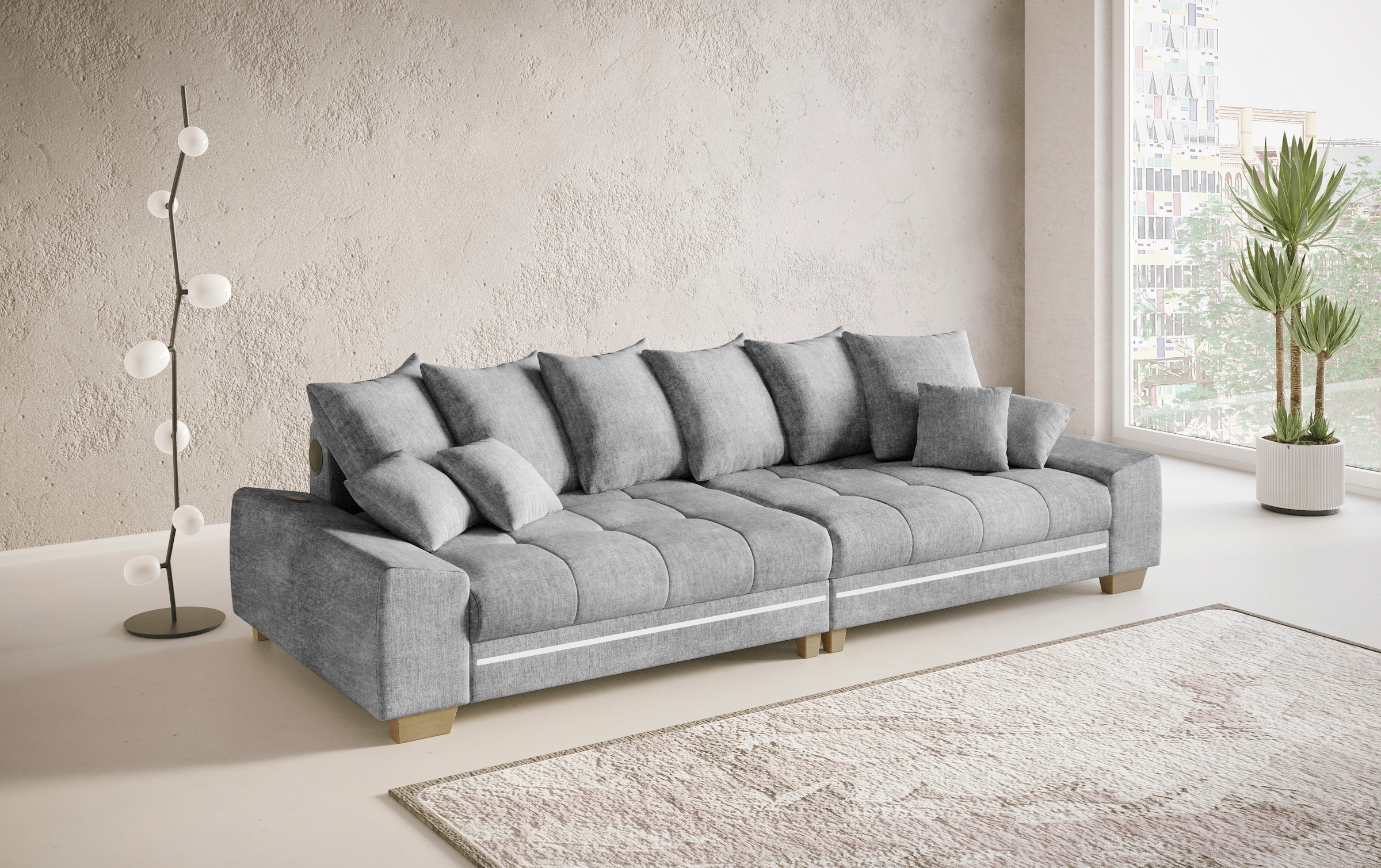 Mr. Couch Big-Sofa »Nikita II«, RGB-LED, Bluetooth-Soundsystem, wahlweise mit Kaltschaum