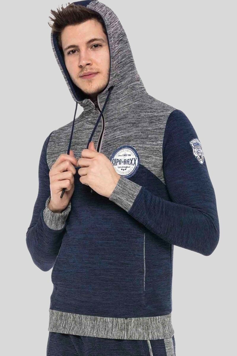 Cipo & Baxx Kapuzensweatshirt »Sweatshirts«, (1 tlg.), mit Zipper und Konstrast-Look