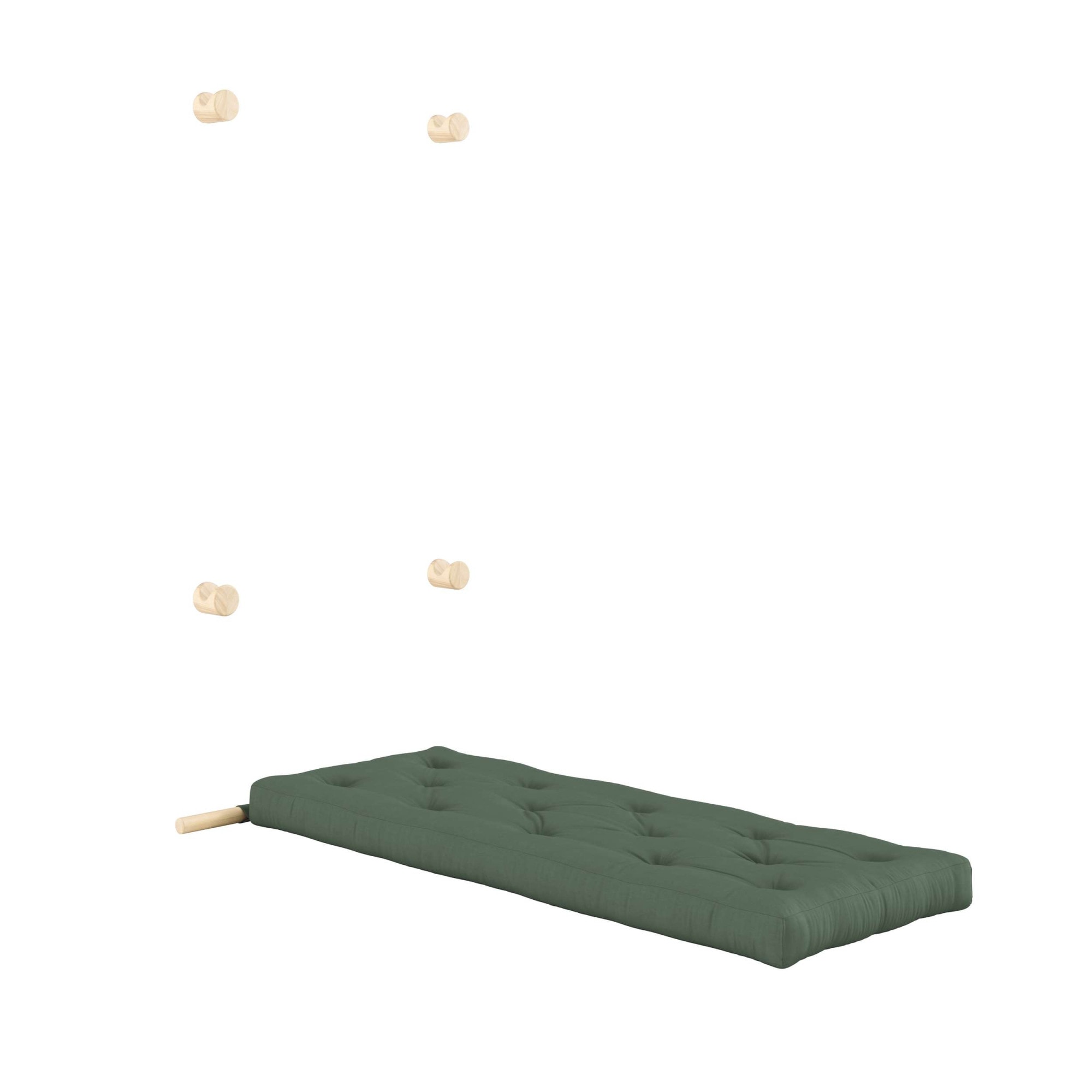 Karup Design Schlafsofa »Hooked Schlafsessel, Sitz- und Schlafplatz, Wandmontiert, platzsparend«, Futonmatratze inkl. Halterungsset aus FSC®-zertifiziertem Massivholz