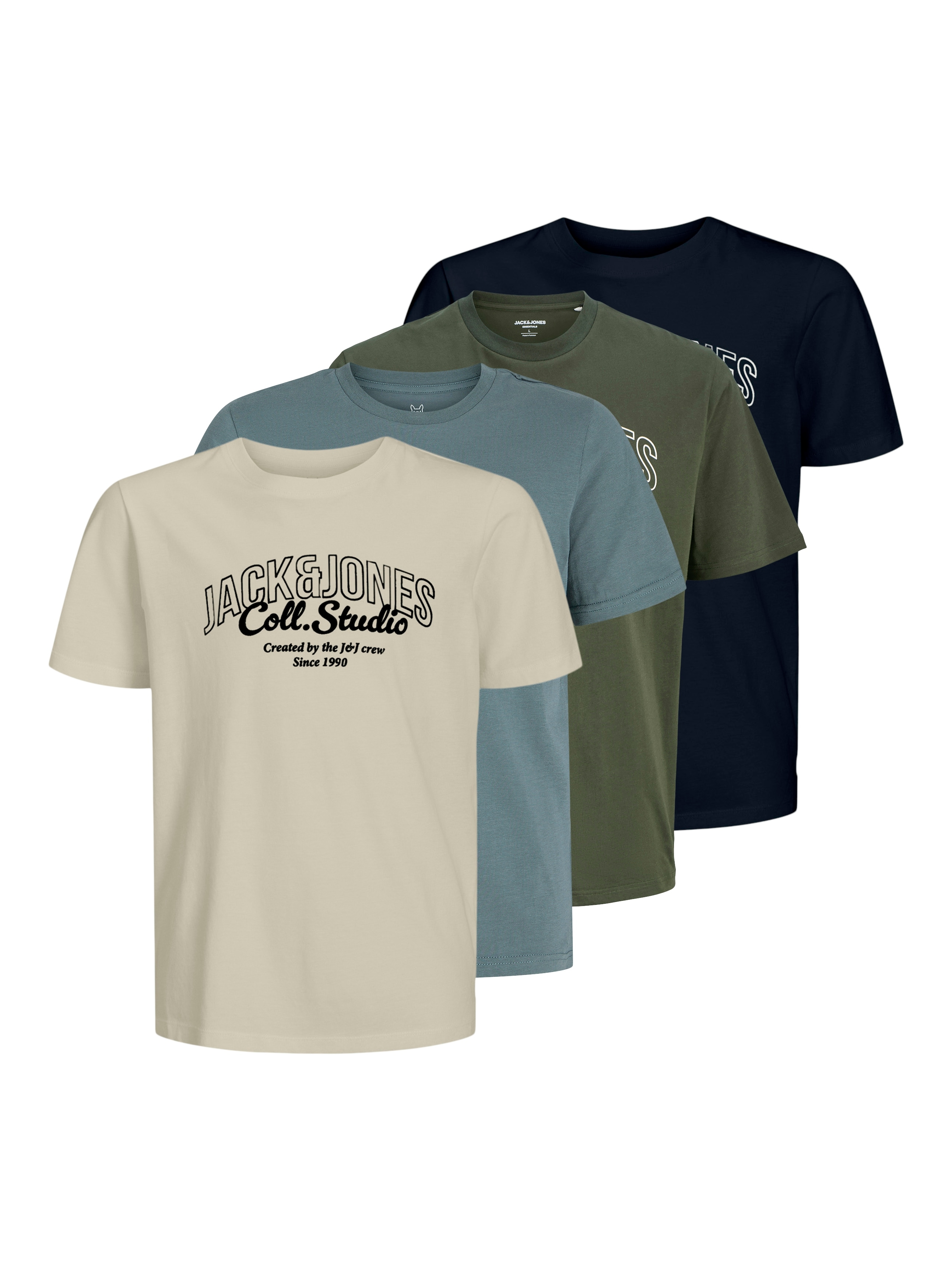 Jack & Jones PlusSize T-Shirt "JJMAKOTO TEE SS CREW NECK 4PK MP PLS", (Pack günstig online kaufen