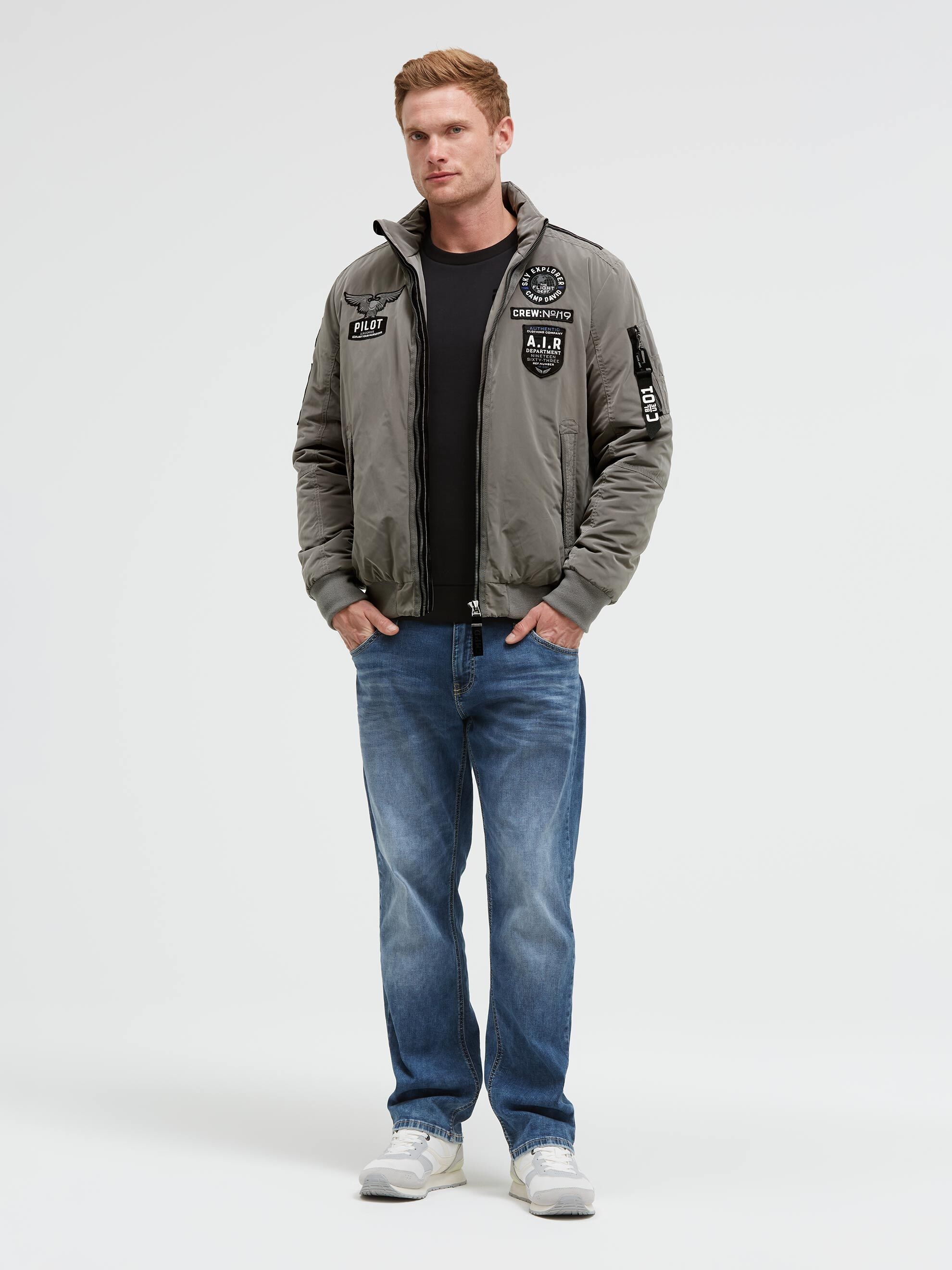 CAMP DAVID Winterjacke ohne Kapuze mit Ärmeltasche