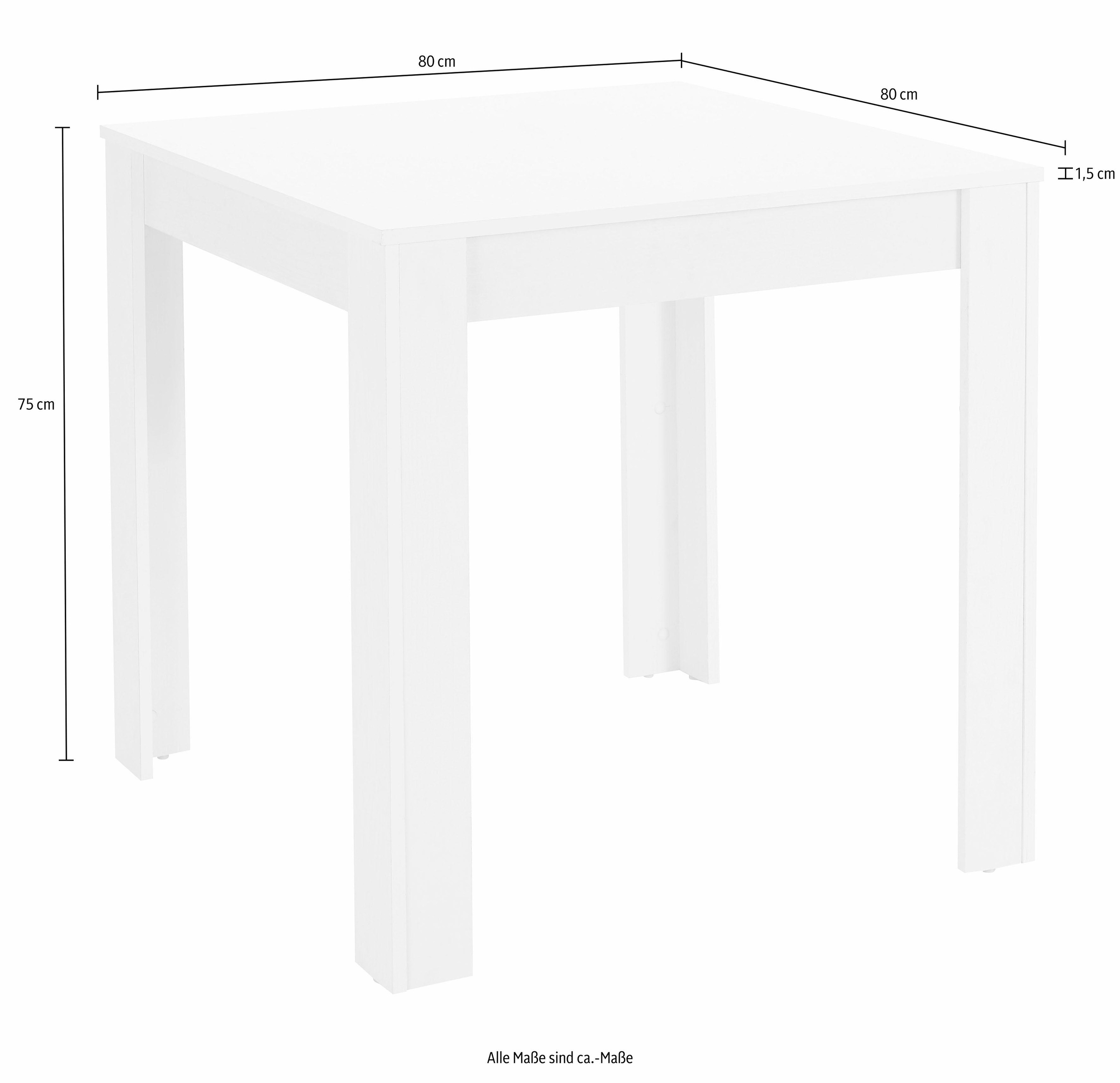 INOSIGN Essgruppe, (Set, 5 tlg.), Tischbreite 80 cm in weiß mit Struktur