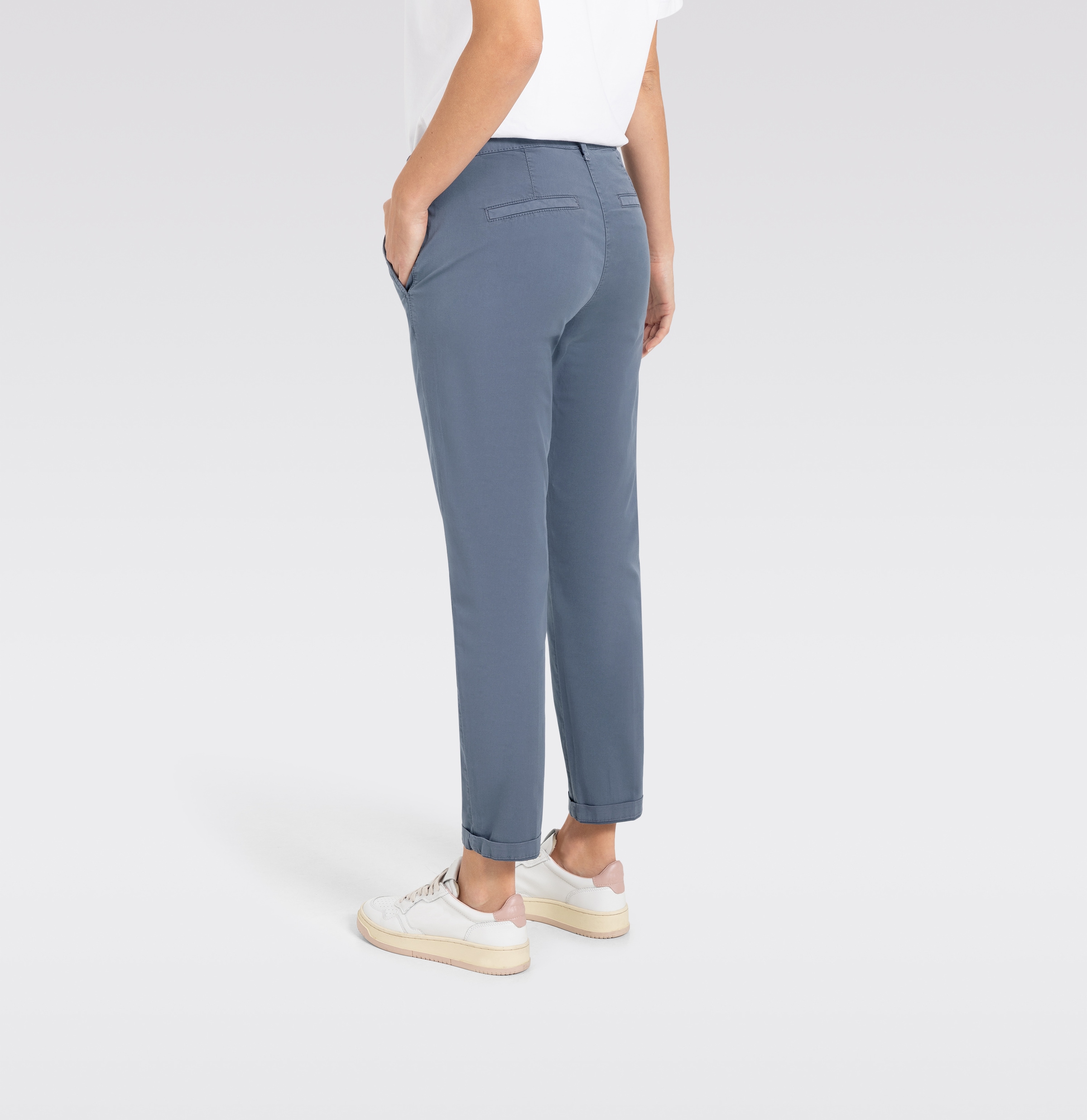 MAC Chinohose »CHINO turn up«, mit dezentem Glanz, elegant und sportiv zugleich