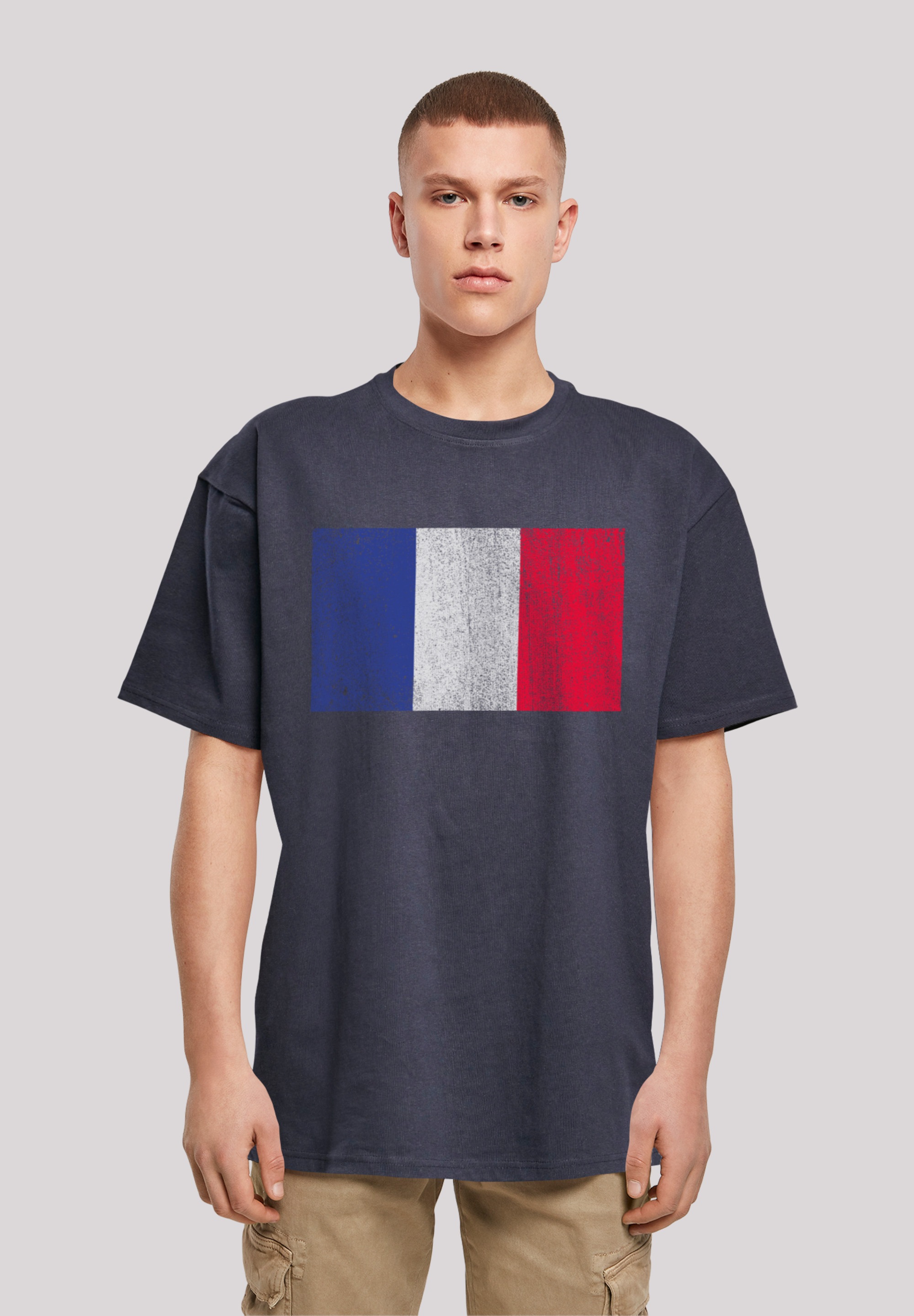 F4NT4STIC T-Shirt "France Frankreich Flagge distressed", Print