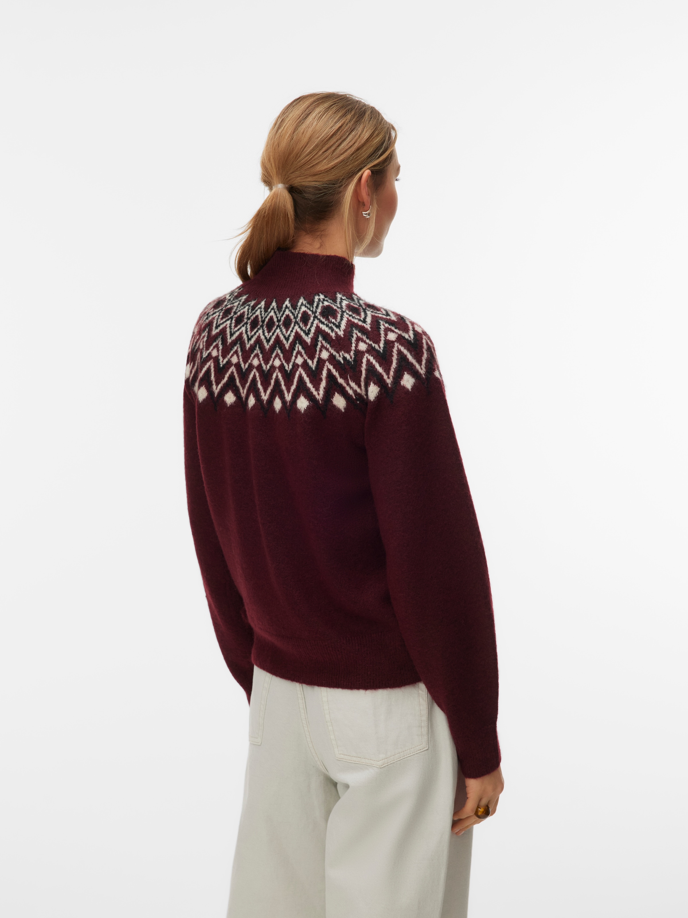 Vero Moda Strickpullover »VMKARLA LS HIGHNECK PULLOVER BOO« Materialmix