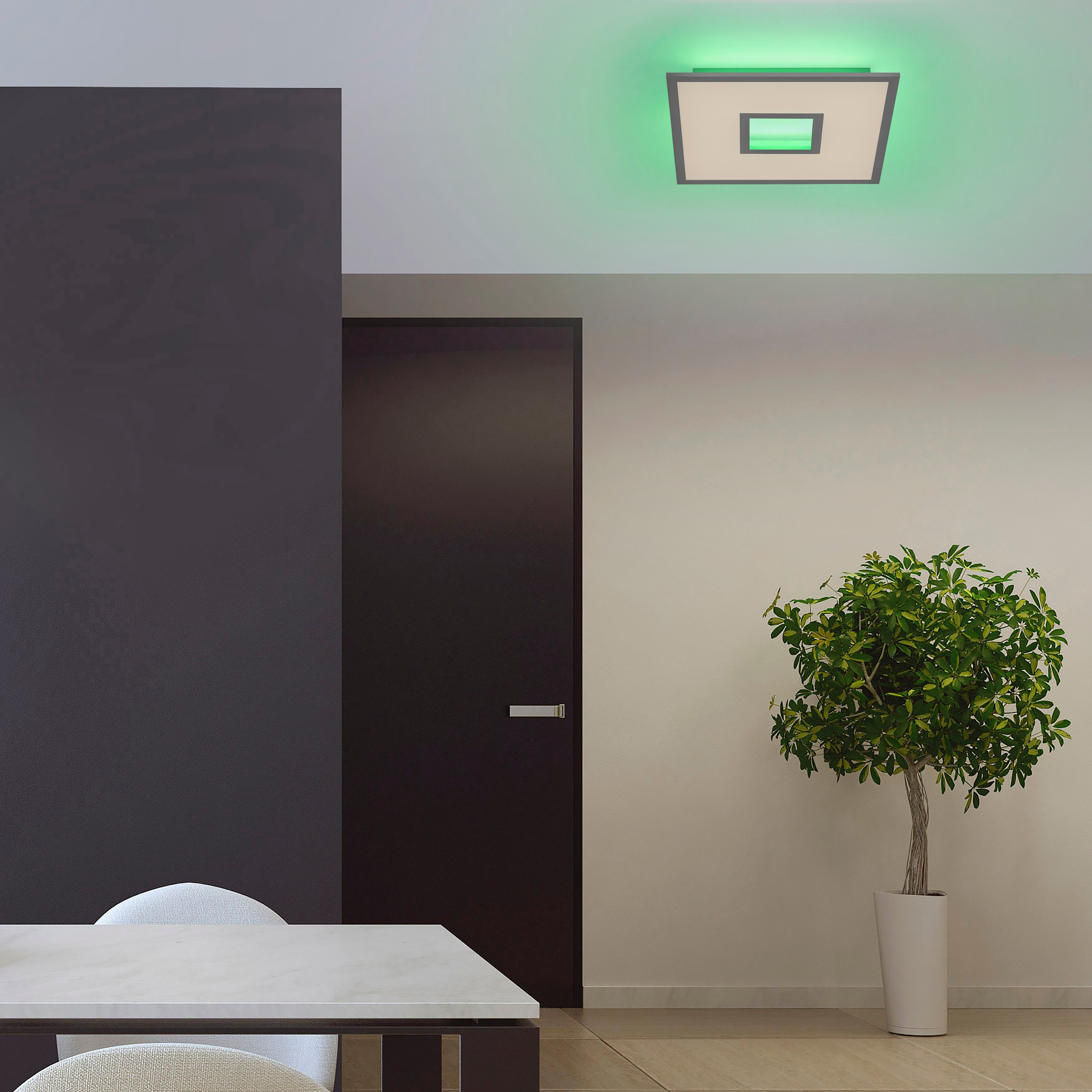 JUST LIGHT LED Deckenleuchte »RECESS«, 1 flammig, Leuchtmittel LED-Board | LED fest integriert, dimmbar über Fernbedienung