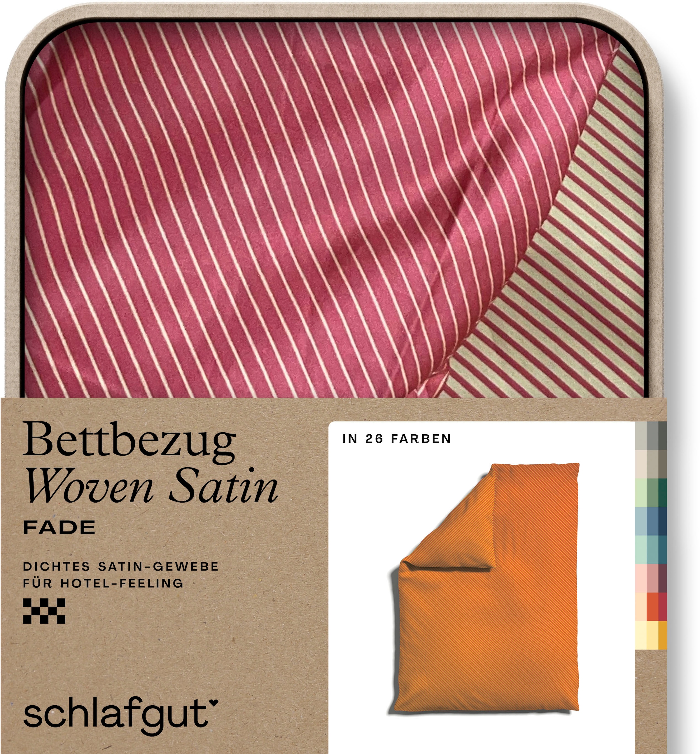 Schlafgut Bettbezug »Woven Satin Fade mit feinen Streifen«, (1 St.), mit Farbverlauf, Mix & Match: passender Kissenbezug erhältlich