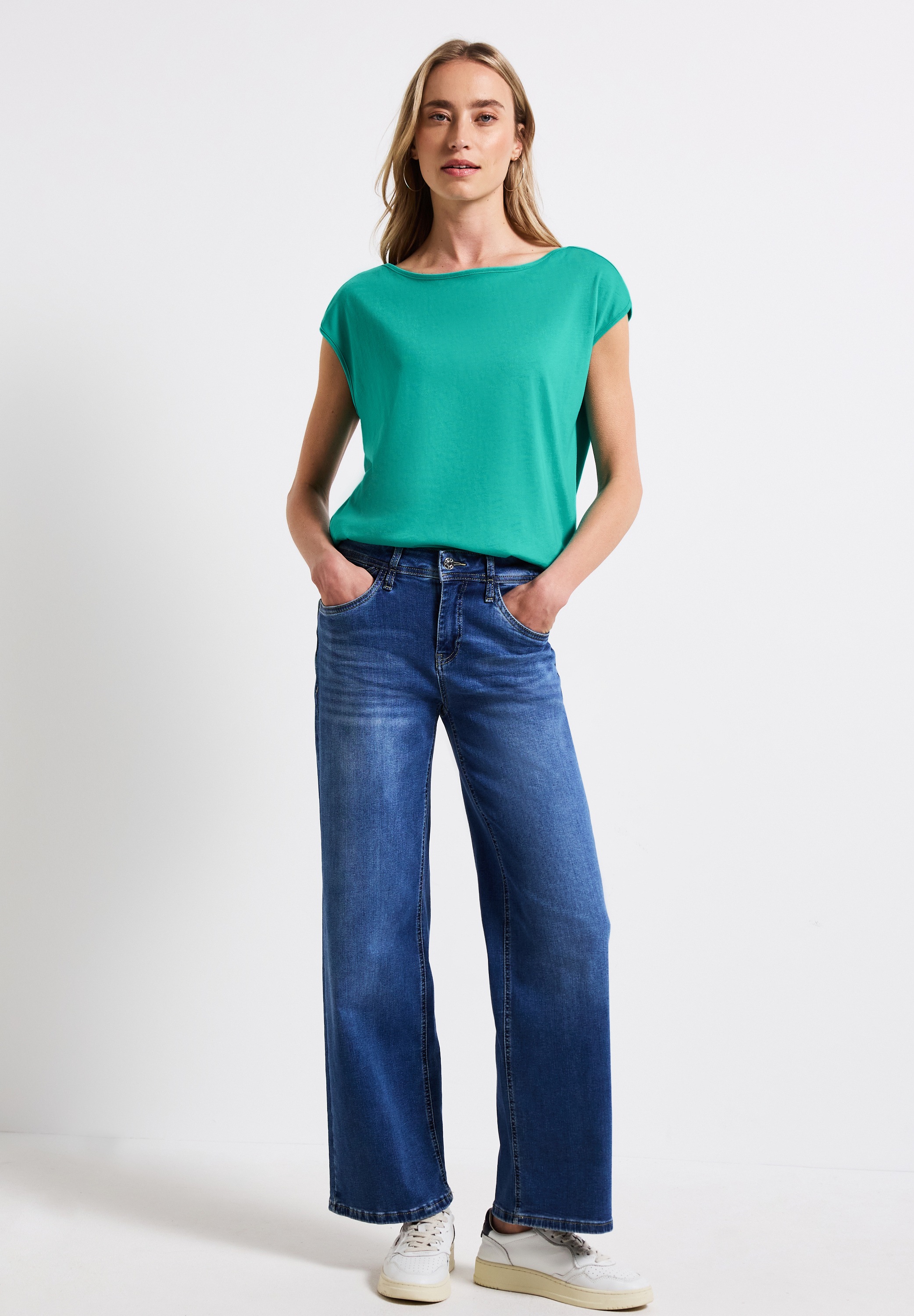 STREET ONE T-Shirt mit U-Boot-Ausschnitt