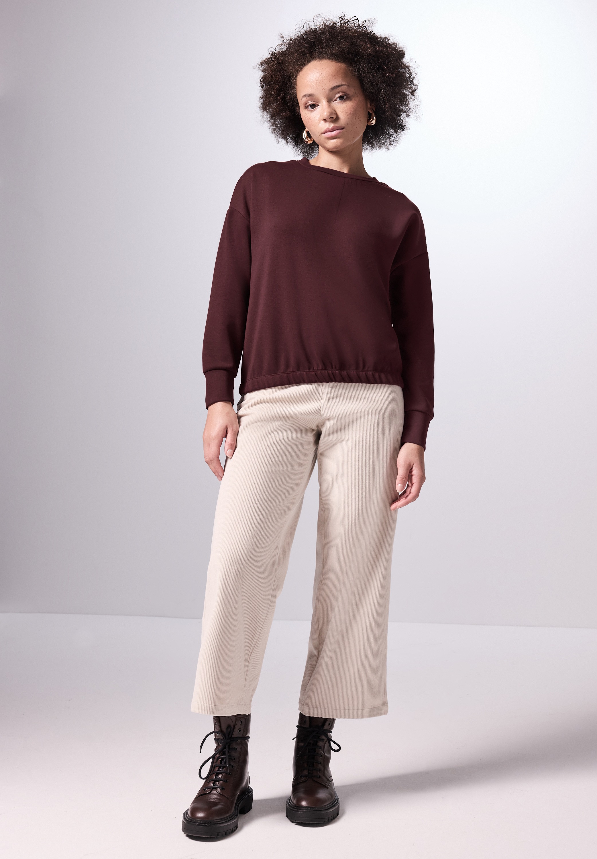 STREET ONE STUDIO Langarmshirt, mit Elastikbund