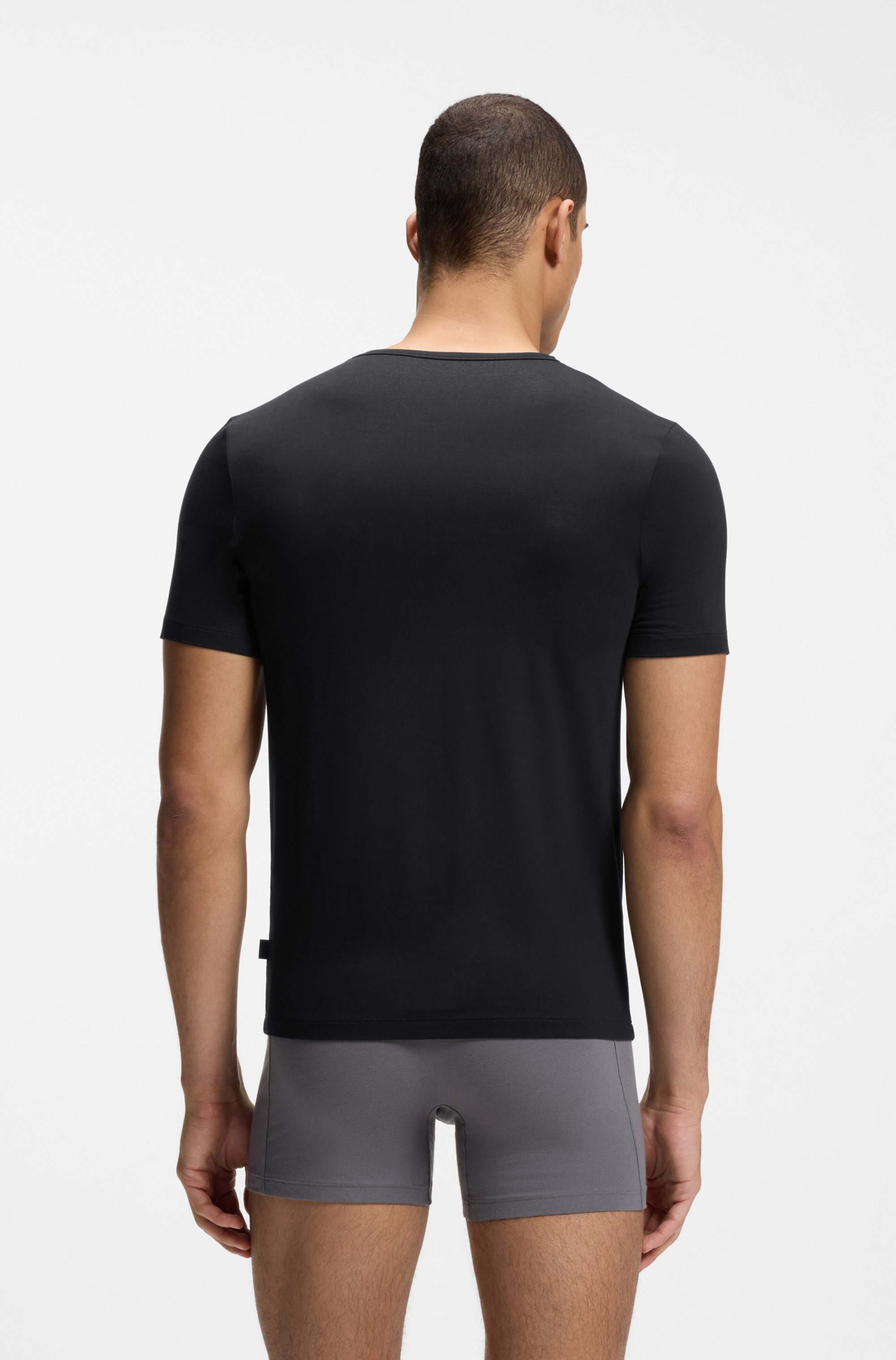 Thumbnail - BOSS T-Shirt "TShirt RN 3P Natura" 3 Stk. einfarbiges T-Shirt mit Markenlabel