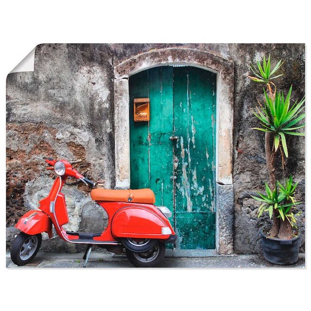 Artland Wandbild »Roter Motorroller«, Motorräder & Roller, (1 St.), als  Alubild, Leinwandbild, Wandaufkleber oder Poster in versch. Größen  bestellen | BAUR