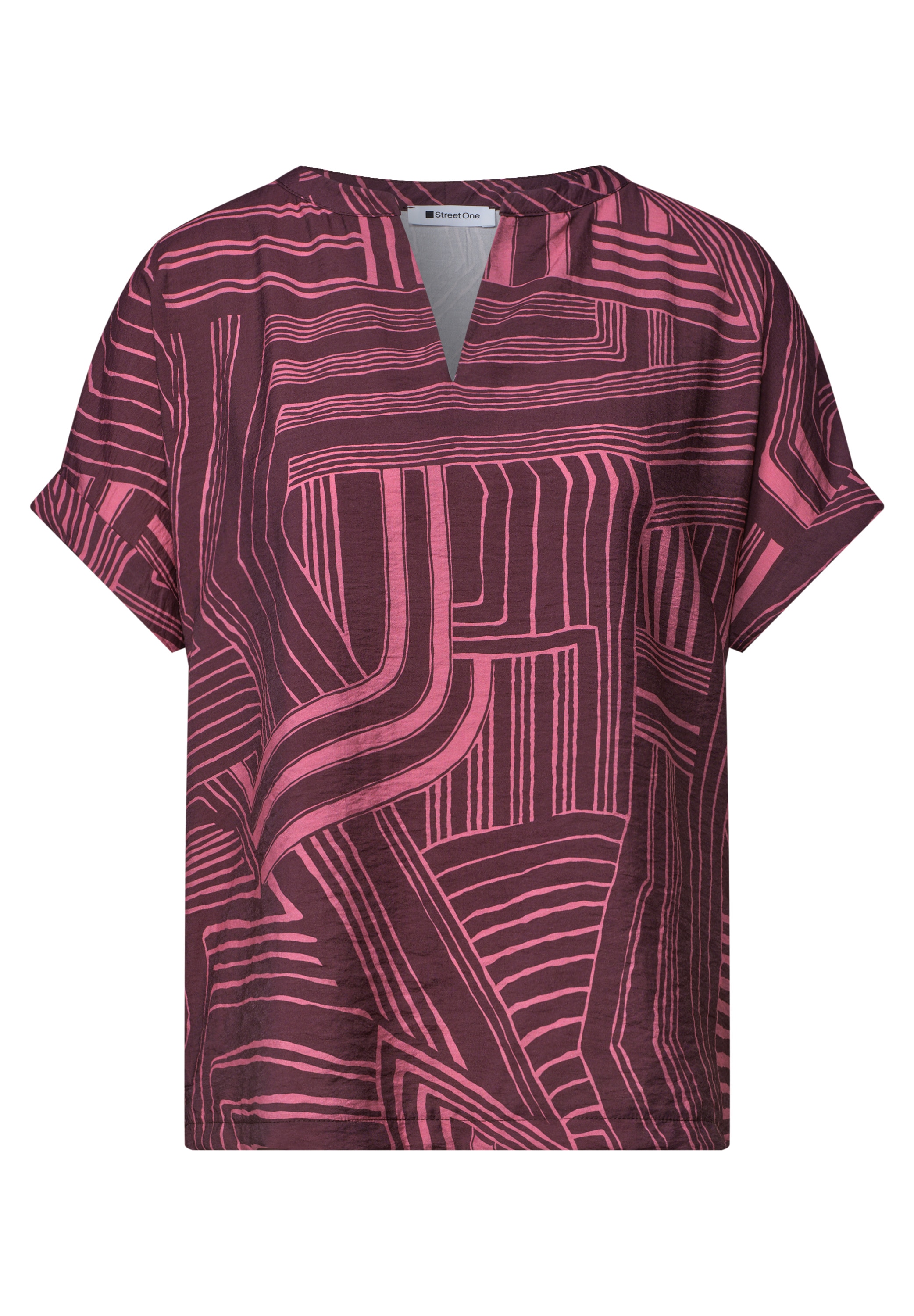 STREET ONE Print-Shirt mit Materialmix
