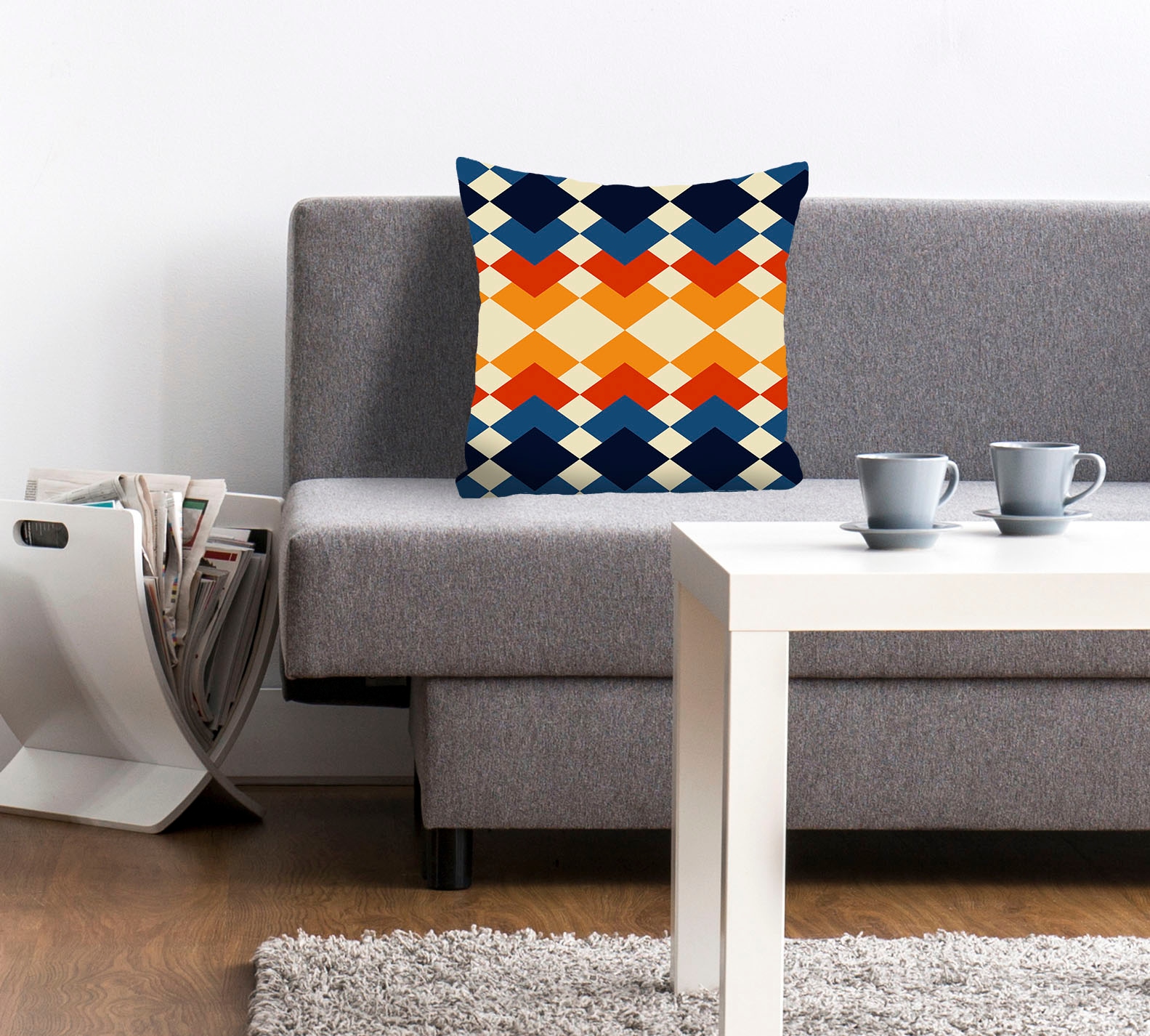 Dekokissen QUEENCE, B:40cm L:40cm, bunt, Polyester, Dekokissen_Sitzkissen_Kissenhüllen, "Derek", mit bunten Zacken