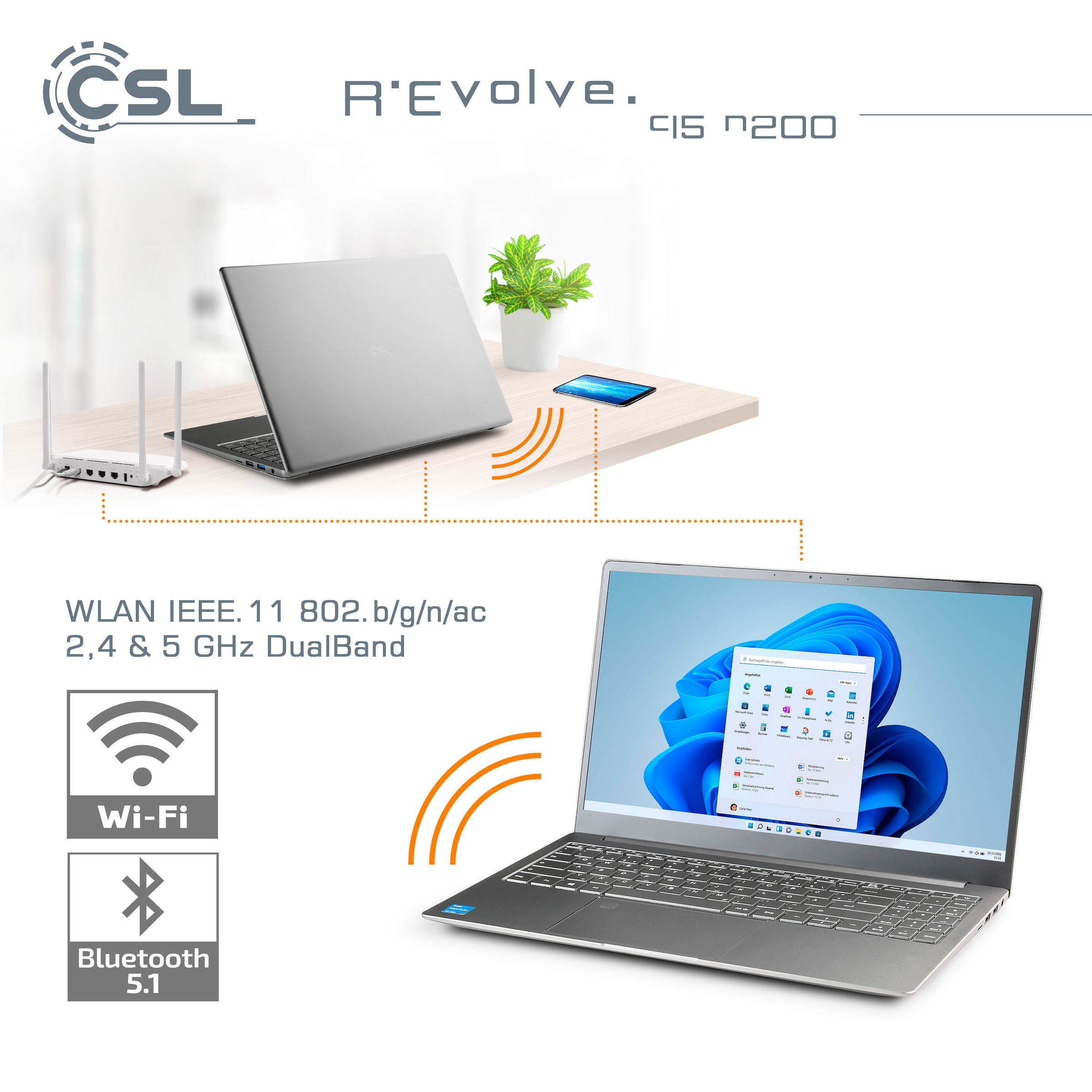 CSL Notebook »R'Evolve C15 v3«, 39,6 cm, / 15,6 Zoll, Intel, N-Reihe, UHD Graphics, 1000 GB SSD