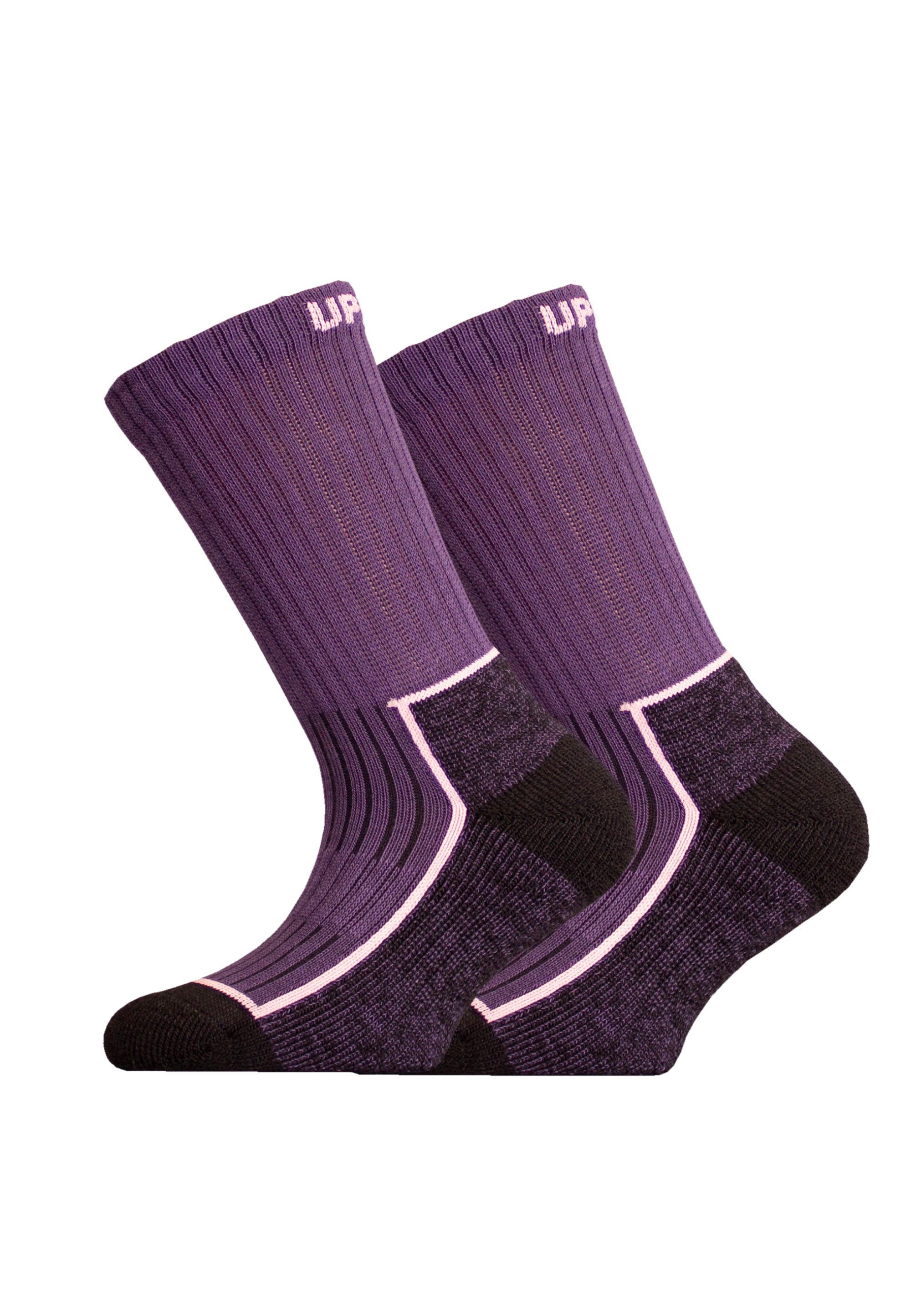 UPHILLSPORT Damen Socken "SAANA JR 2er Pack", Gr. 28, lila, 45% Baumwolle, 27% Polyamid, 26% Wolle, 2% Elasthan, mehrfarbig, Socken, mit