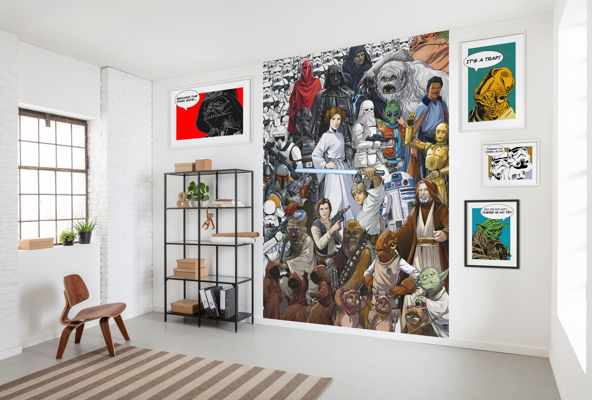 Komar Fototapete "STAR WARS Classic Cartoon Collage - Größe 184 x 254 cm" bedruckt glatt Kinderzimmer
