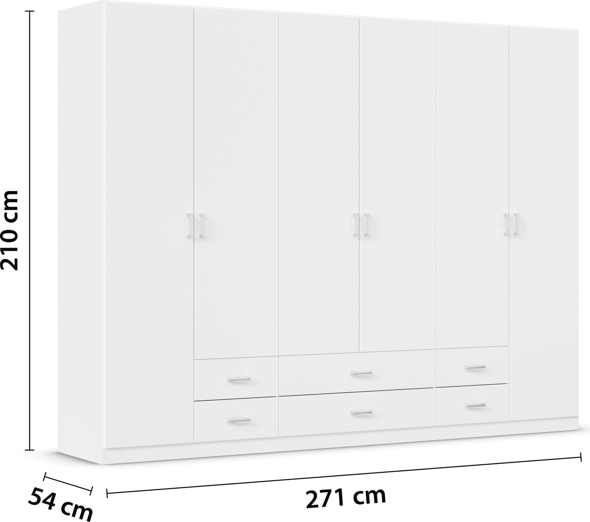 rauch Drehtürenschrank »Kleiderschrank Schrank Garderobe Wäscheschrank GAMMA in 3 Breiten«, mit 6 Schubladen, in schlichtem Design TOPSELLER MADE IN GERMANY