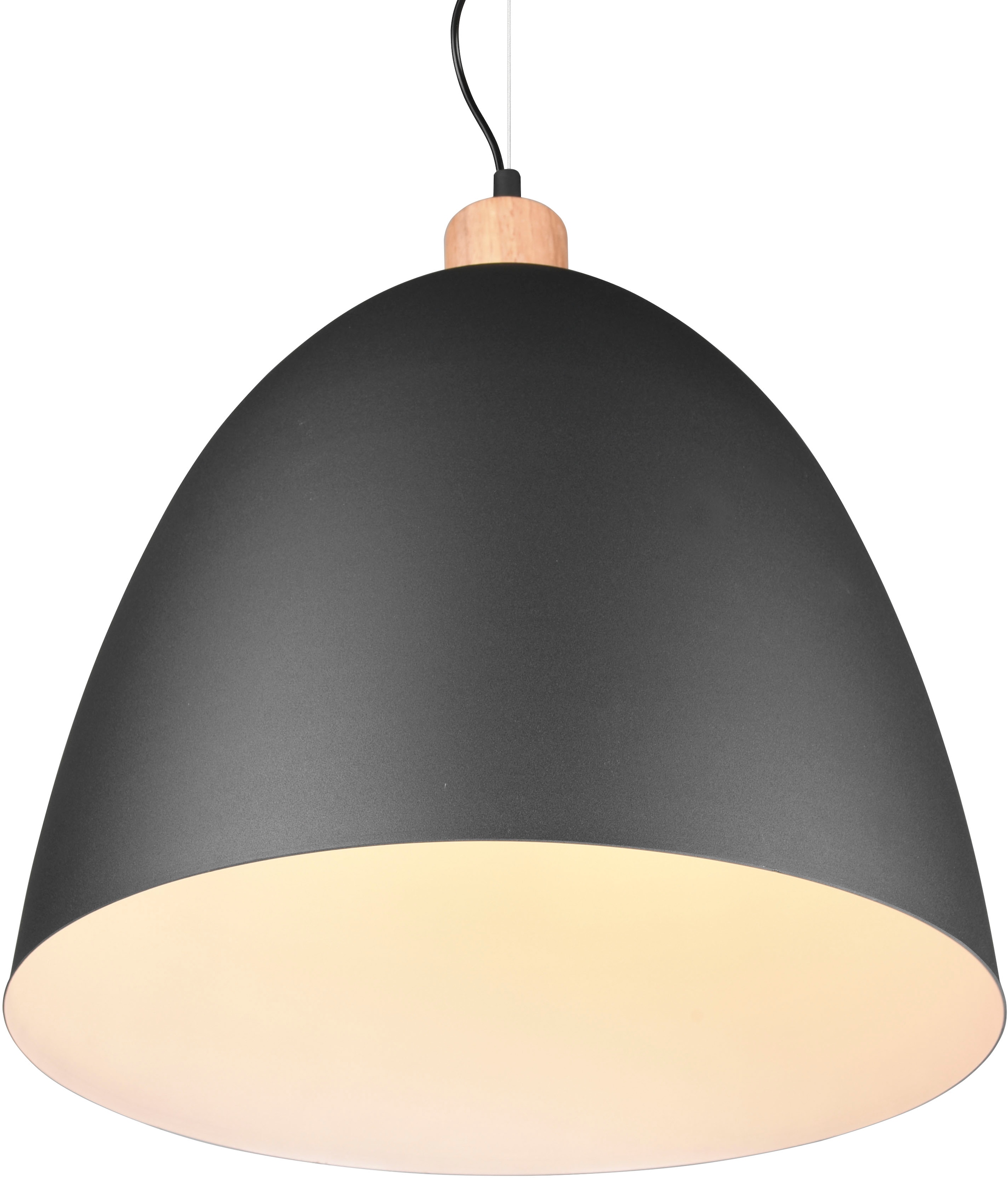 REALITY Leuchten Pendelleuchte »Jagger«, 1 flammig, Leuchtmittel E27 | ohne Leuchtmittel, Hängelampe Metall + Holzoptik, exkl 1xE27 max 60W, höhenverstellbar