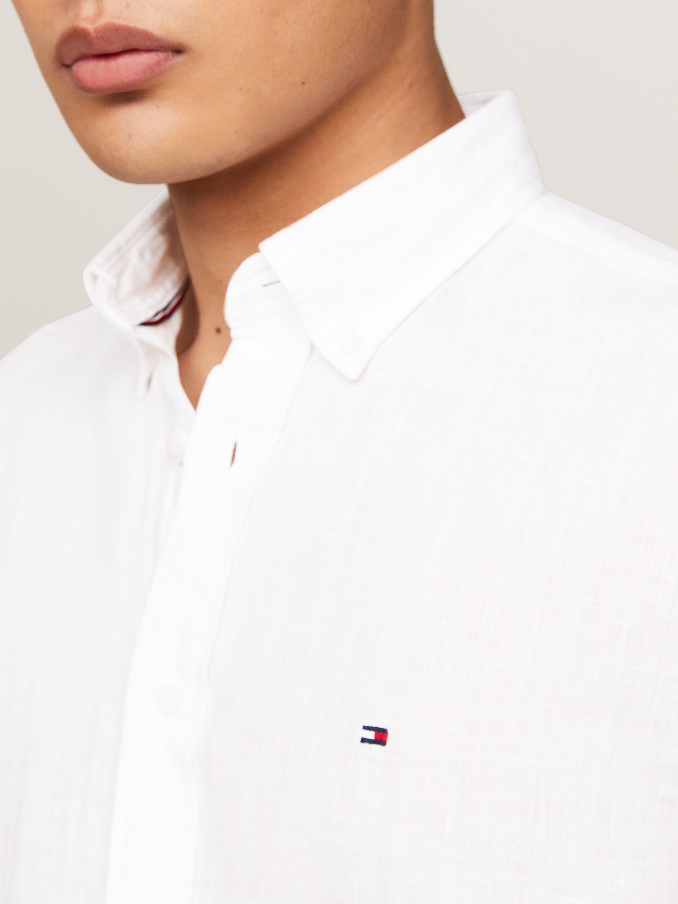 Tommy Hilfiger Kurzarmhemd »PIGMENT DYED LINEN RF SHIRT«, mit feiner Struktur