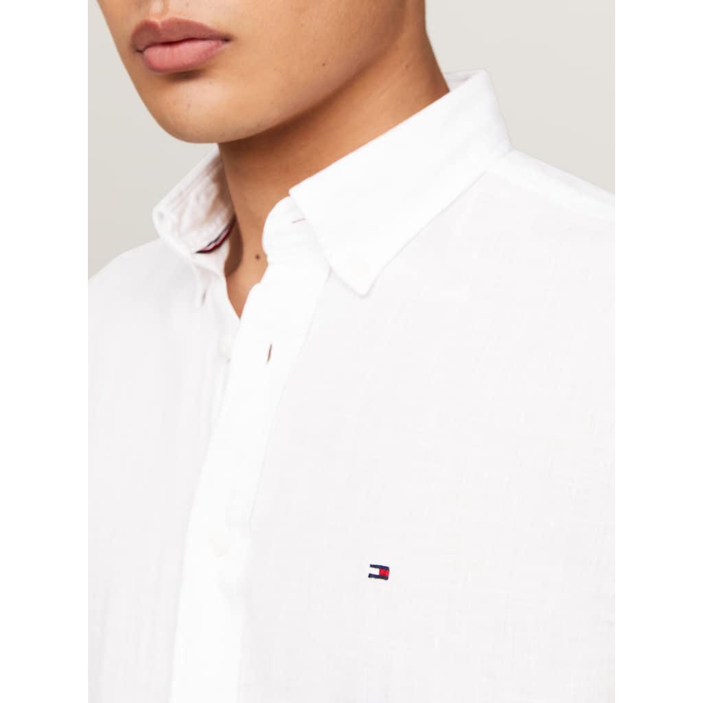 Tommy Hilfiger Kurzarmhemd »PIGMENT DYED LINEN RF SHIRT«, mit feiner Struktur