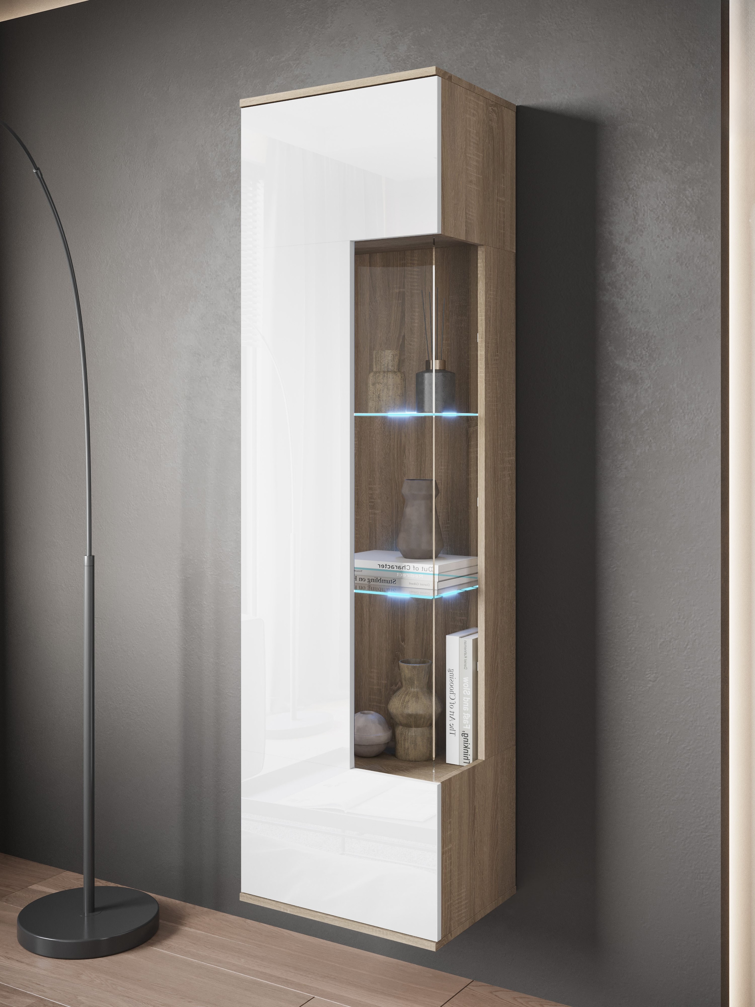 INOSIGN Vitrine »Kenia, stehend und hängend, Türanschlag wechselbar«, (1 St.), Vitrineschrank mit Glastüren 160 cm Höhe