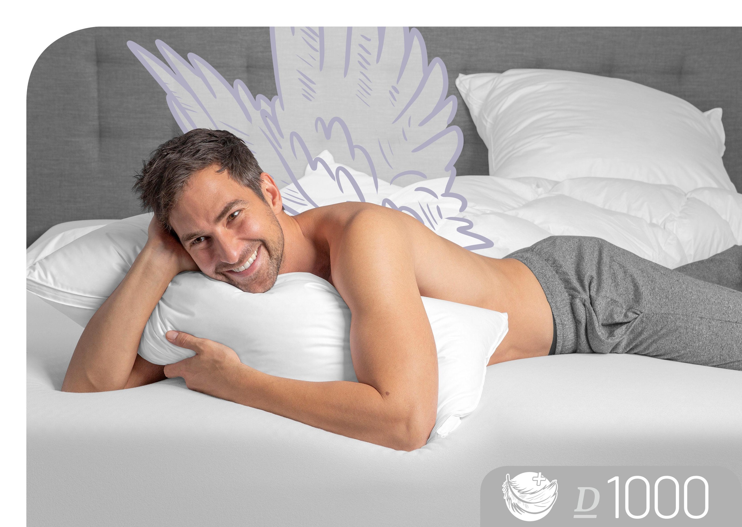 Schlafstil 3-Kammer-Kopfkissen "D1000" Füllung: Aussen: 100% Gänsedaunen; I günstig online kaufen