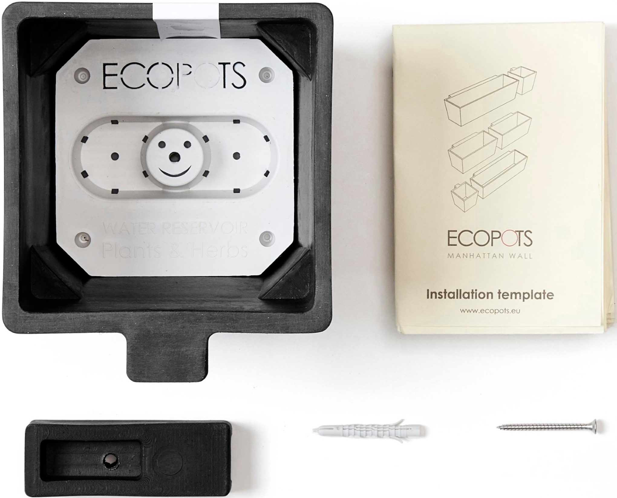 ECOPOTS Blumentopf »Manhattan Wall 15 Dunkelgrau«, für innen und außen: frostsicher, bruchsicher und lichtbeständig