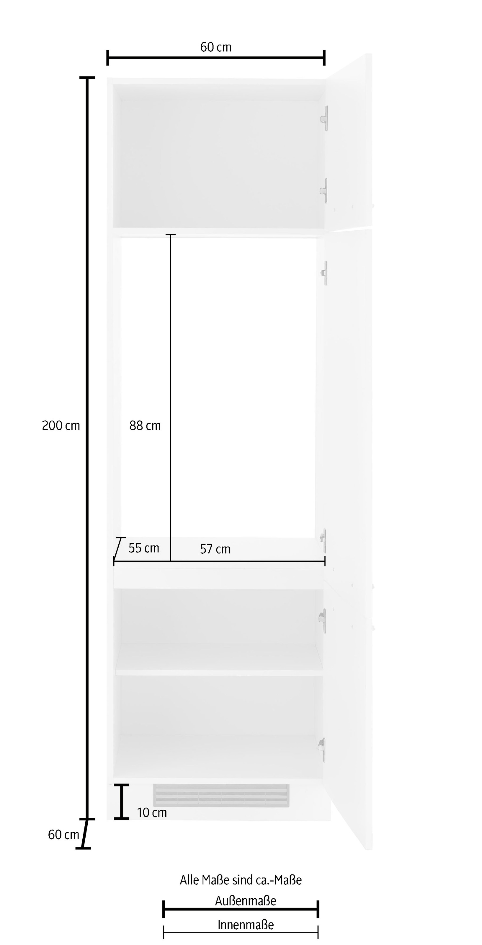 wiho Küchen Kühlumbauschrank »Flexi2«
