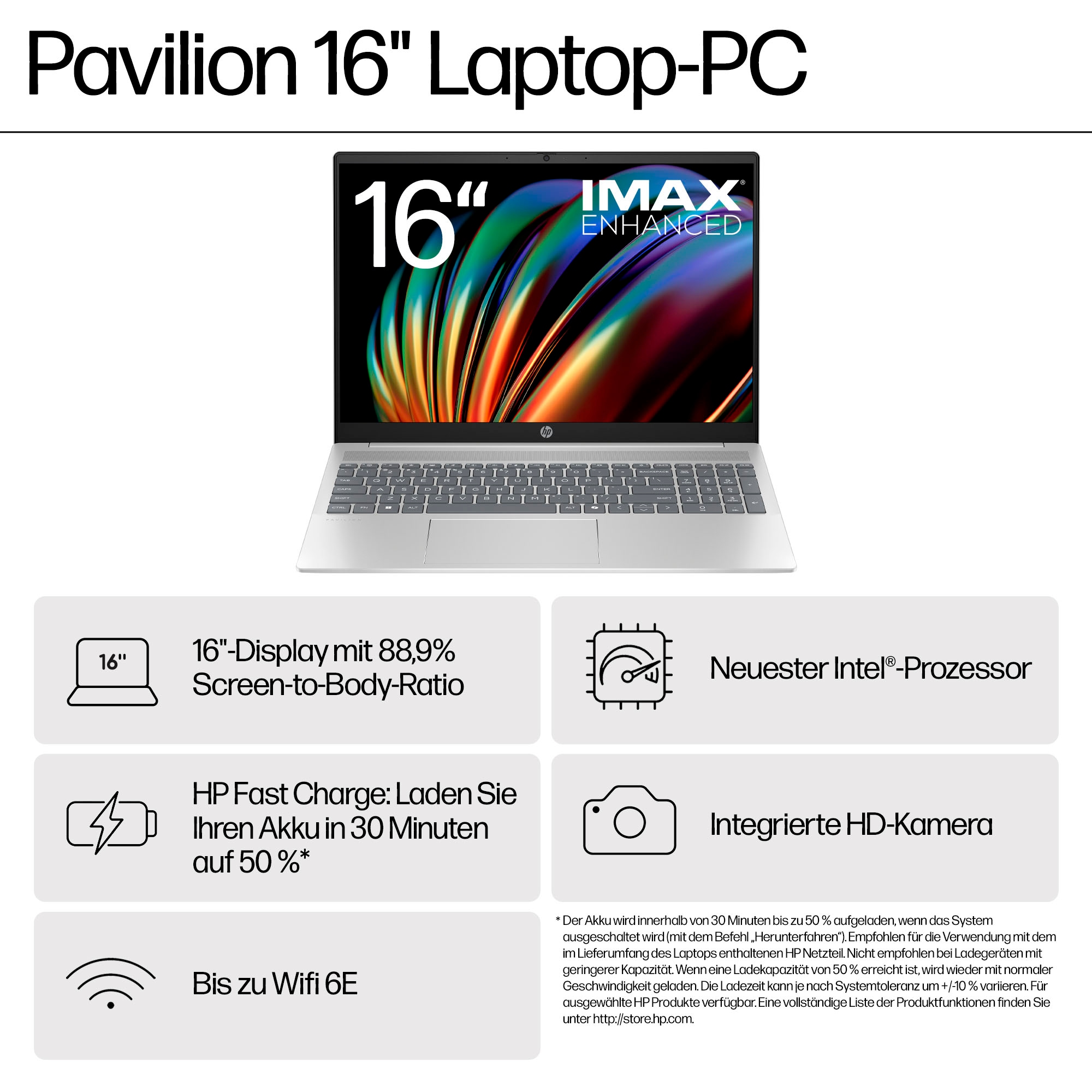 HP Notebook »Pavilion 16-af0256ng«, 40,6 cm, / 16 Zoll, Intel, Core Ultra 5, Intel Graphics, 512 GB SSD
