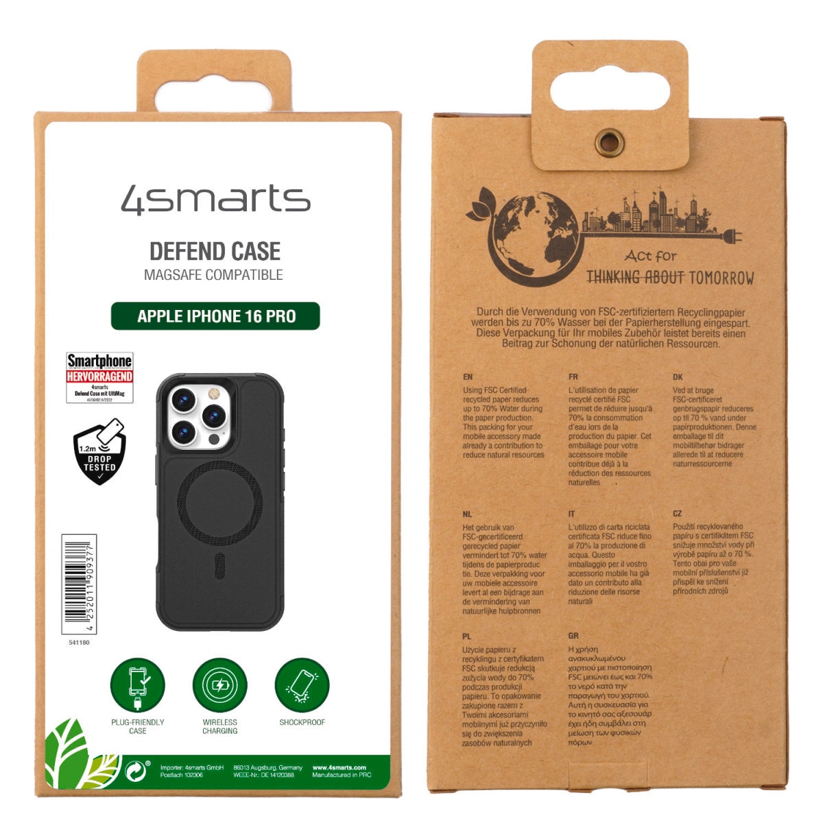 4smarts Handyhülle »Defend Case für Apple iPhone 16 Pro«, Backcover, Schutzhülle, Handyschutzhülle, Case, Schutzcase, stoßfest
