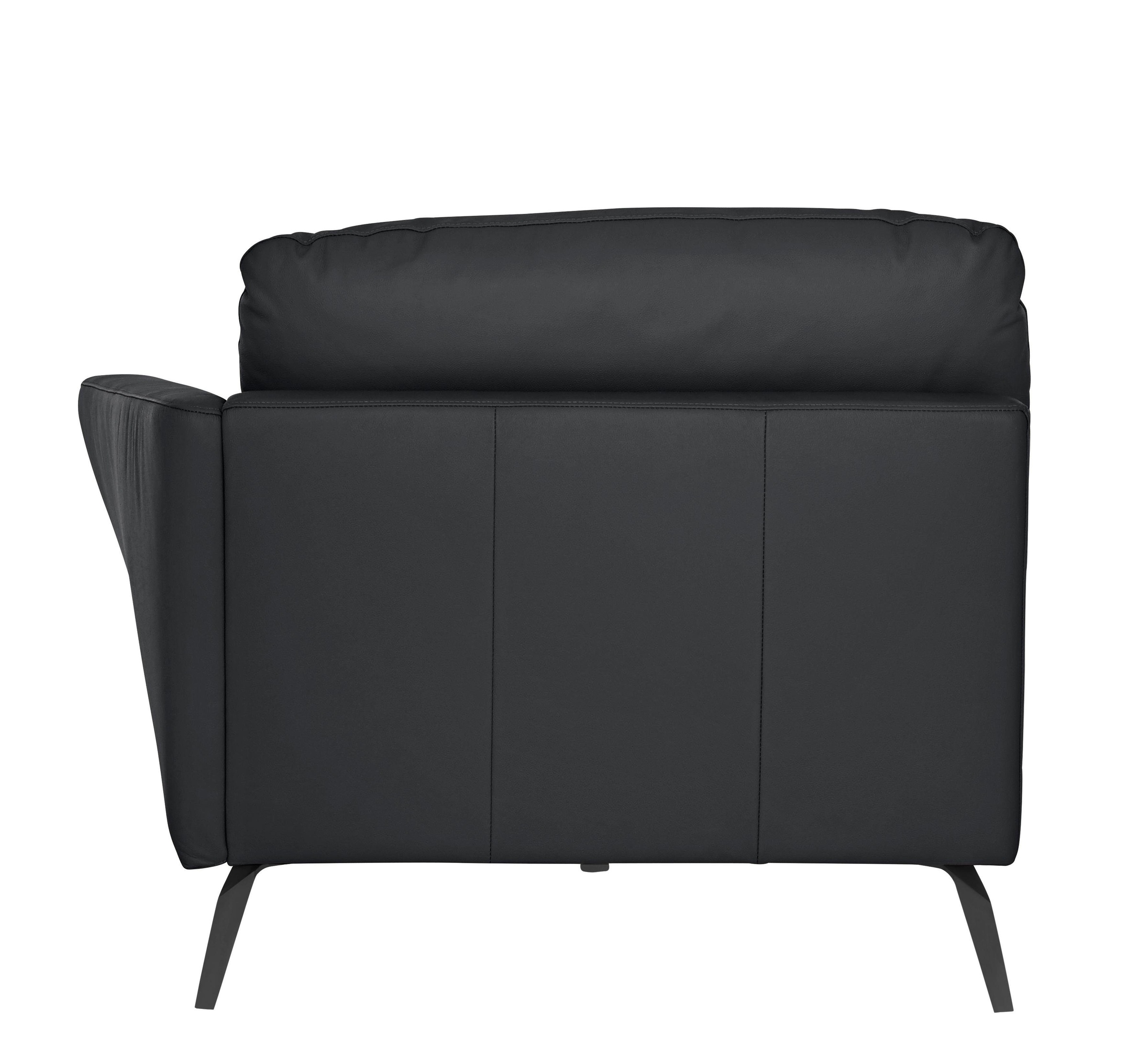 W.SCHILLIG Chaiselongue »softy«, mit dekorativer Heftung im Sitz, Füße schwarz pulverbeschichtet