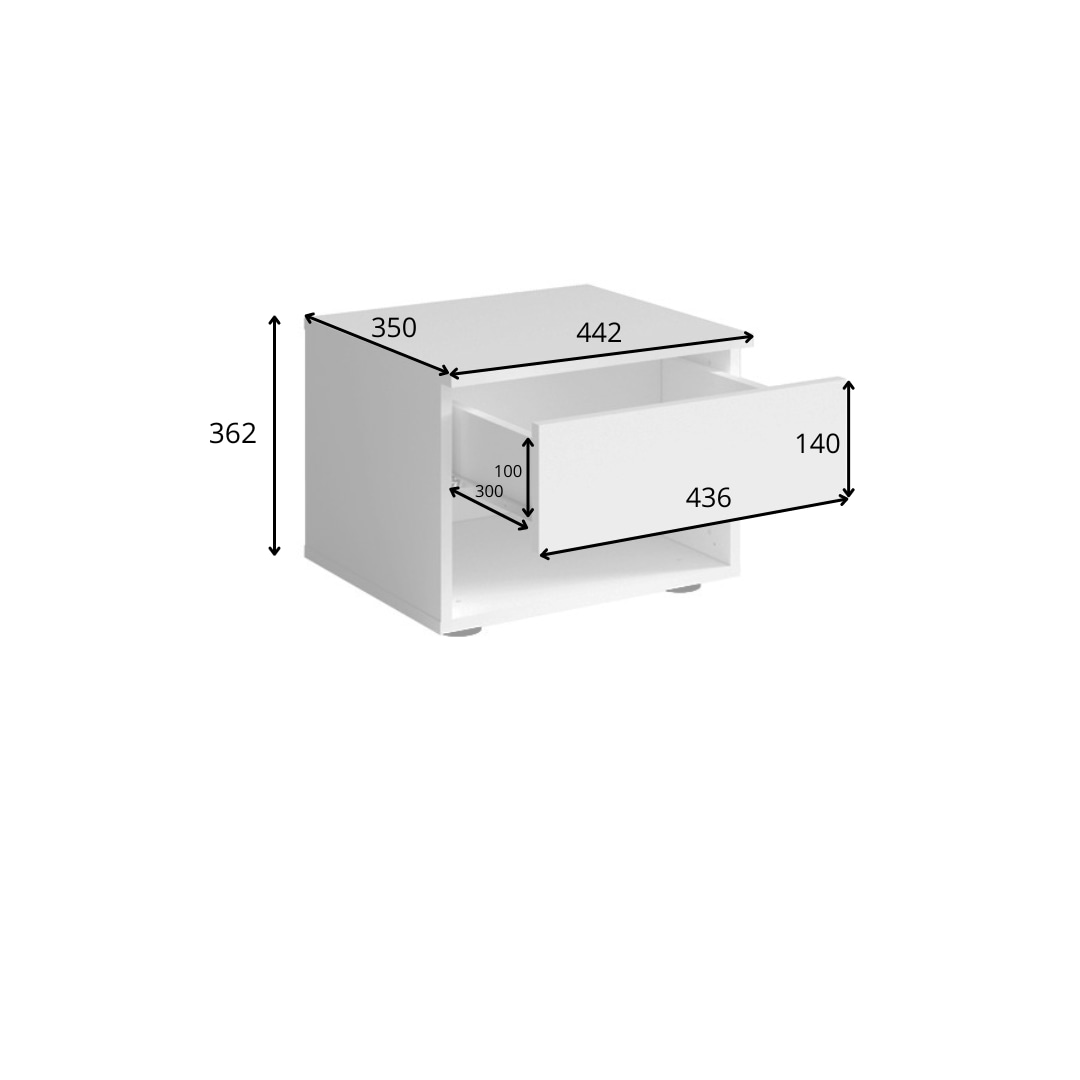 Home affaire Nachttisch »Greti 2er Set, Nachtkonsole mit Schublade und Fach, B/T/H: 45/35/35 cm«, (Set, zwei Stücke), Set, 2 St., zwei Stücke, Nachtschränke, weiß matt