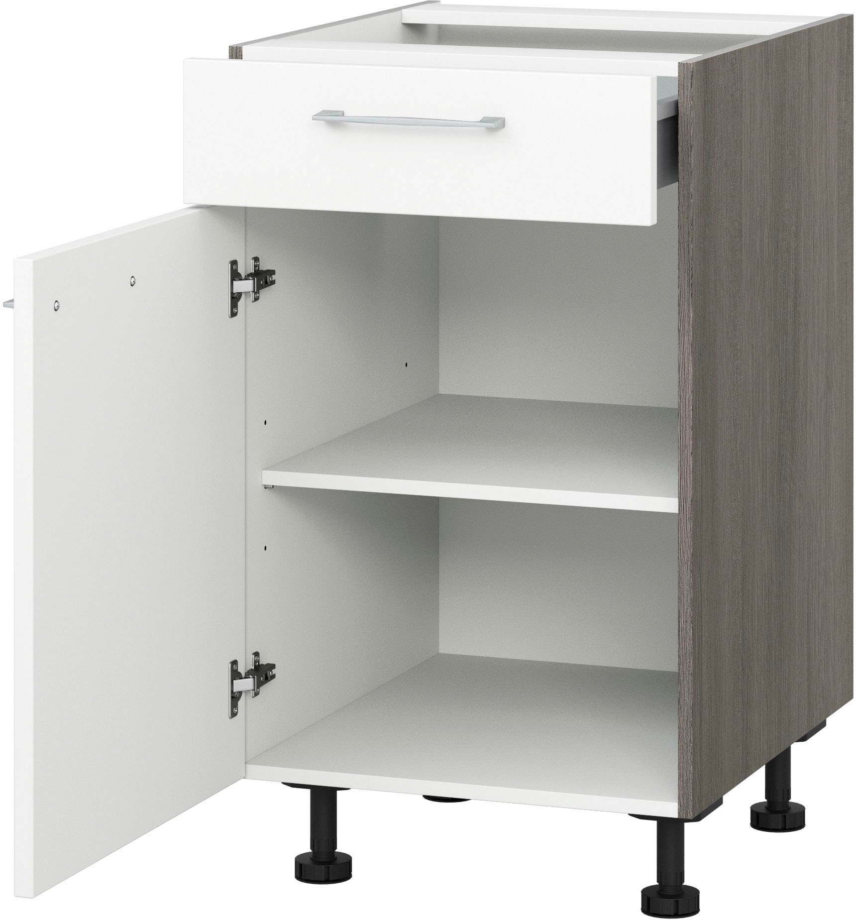 KOCHSTATION "KS-Trea US50" mit einem Auszug und einer Tür, Einlegeboden, Breite 50 cm, Höhe 75 cm
