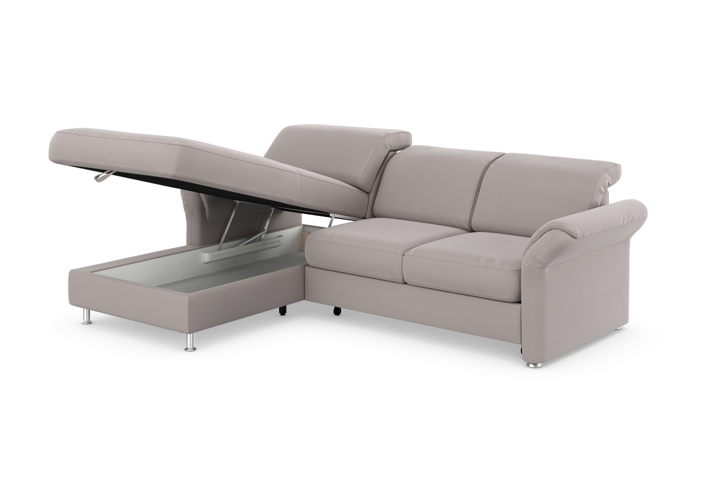 sit&more Ecksofa »Apulia L-Form«, wahlweise Bettfunktion, Bettkasten und Kopf- und Armteilverstellung
