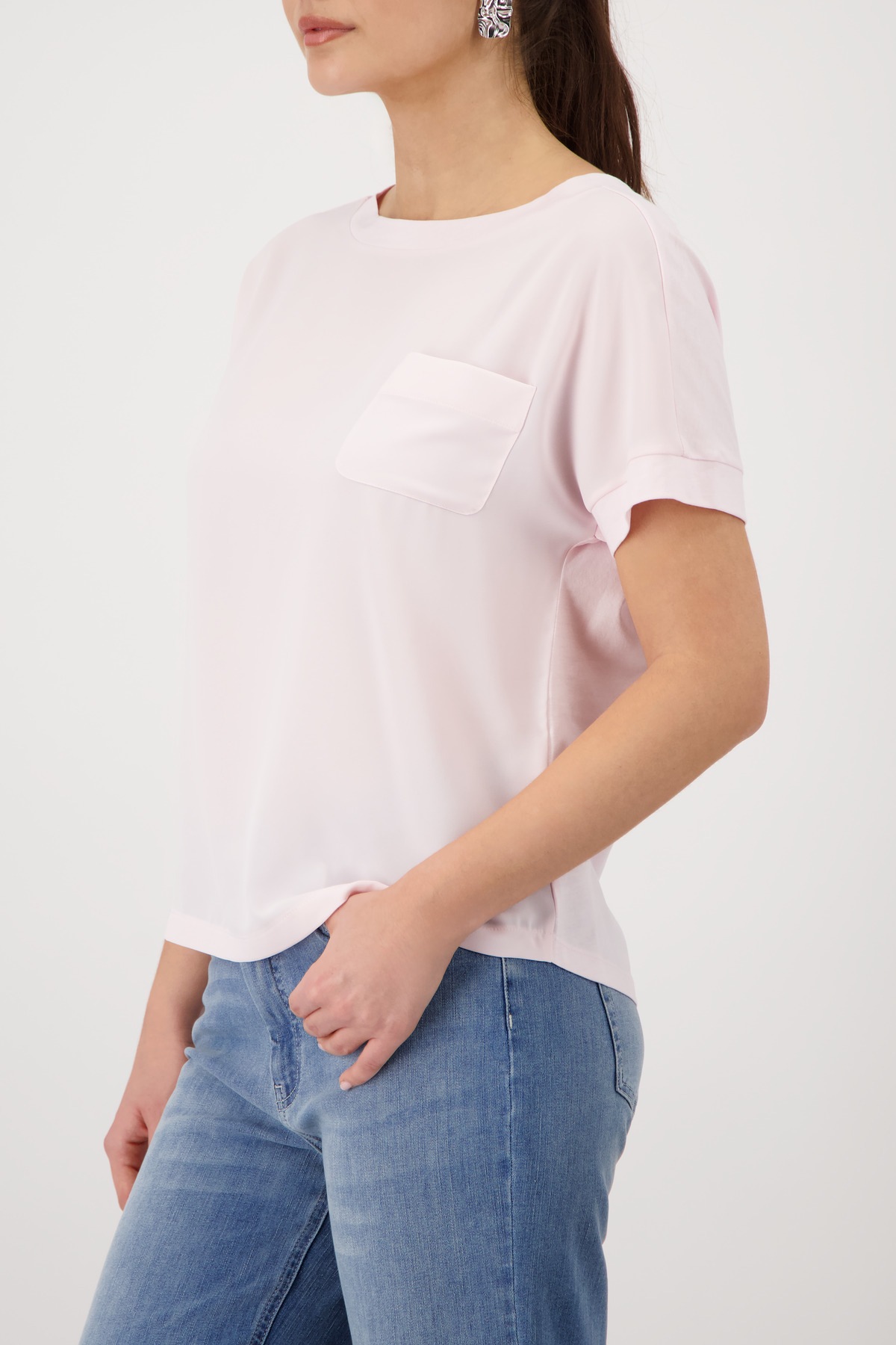 Monari Schlupfbluse »Schluse Basic Schluse« Regular fit mit Brusttasche