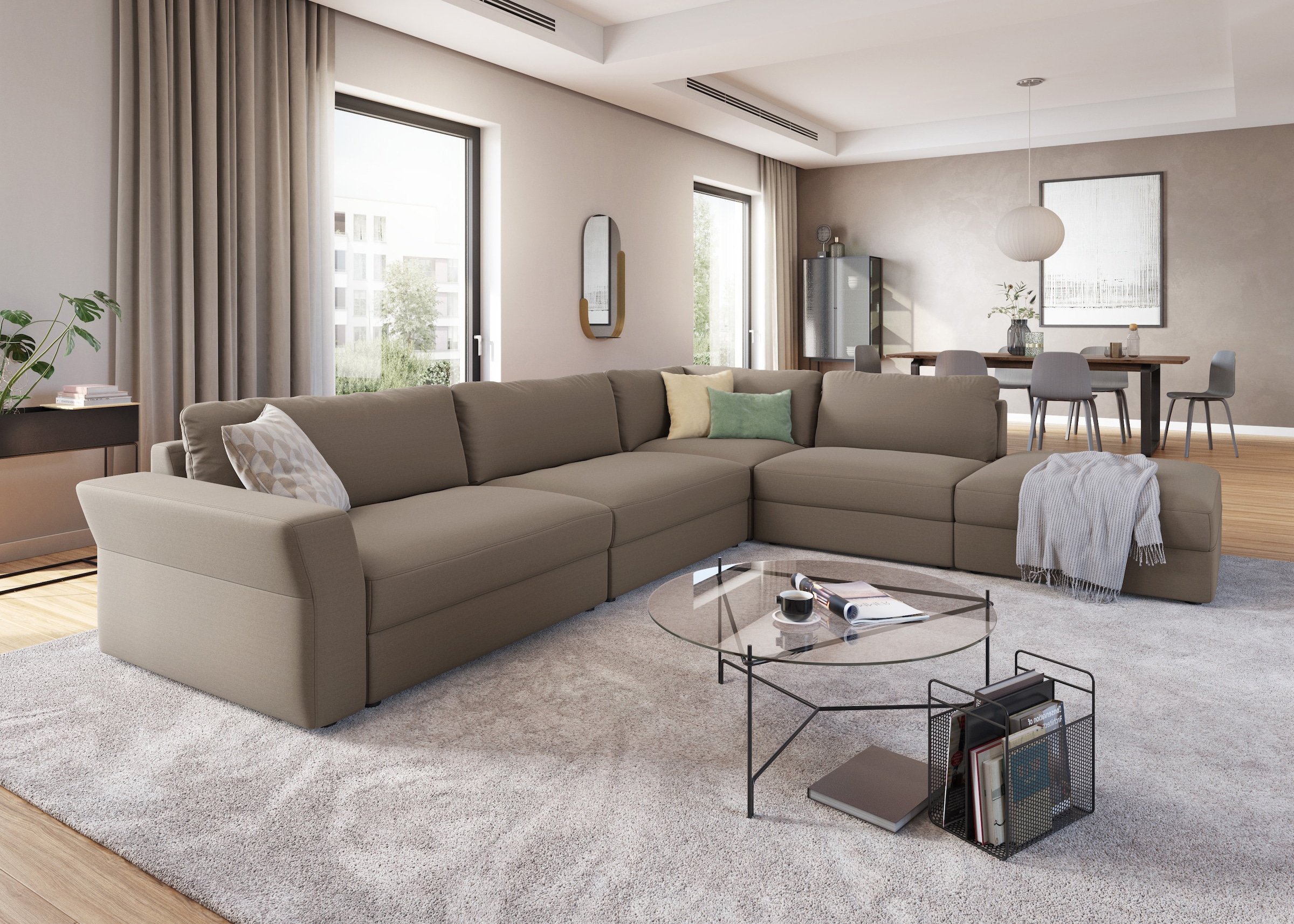 sit&more Ecksofa »Cadabra L-Form«, Breite 356 cm, mit Sitztiefenverstellung