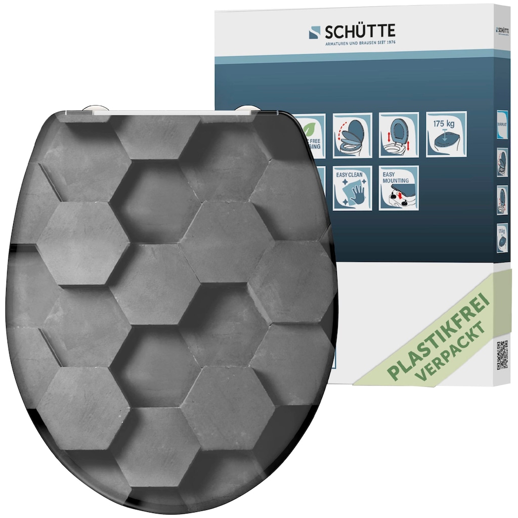 Schütte WC-Sitz »Grey Hexagons«