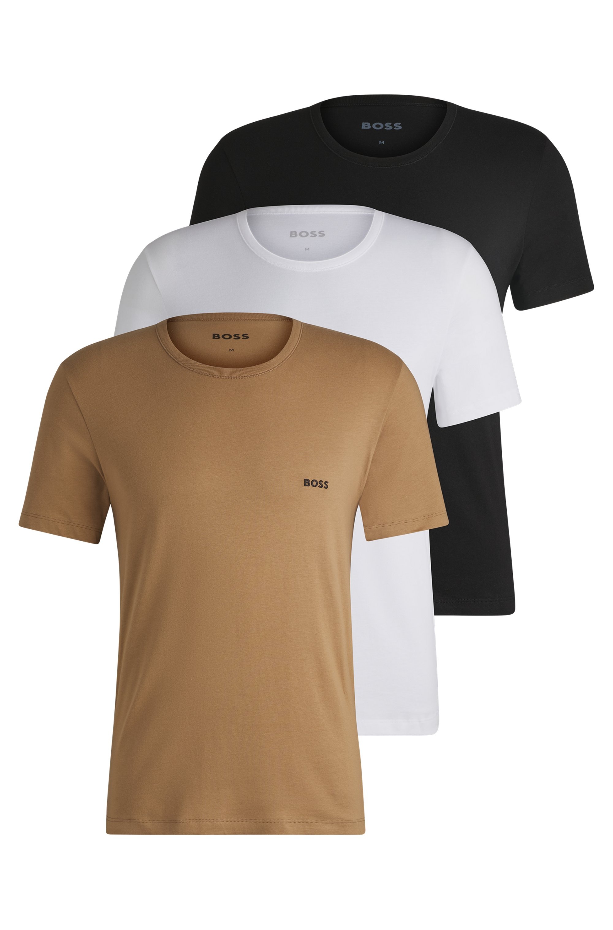 BOSS T-Shirt »Rundhals BOSS ONE x David Beckham«, (Packung, 3 tlg., 3er-Pack), mit dezentem BOSS Logo-Print
