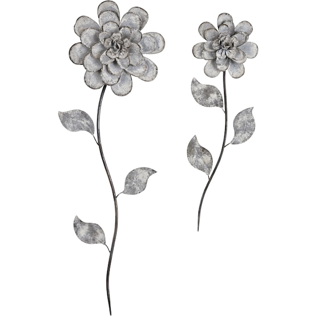 Home affaire Wanddekoobjekt »Blumen«, Wanddeko, aus Metall kaufen | BAUR