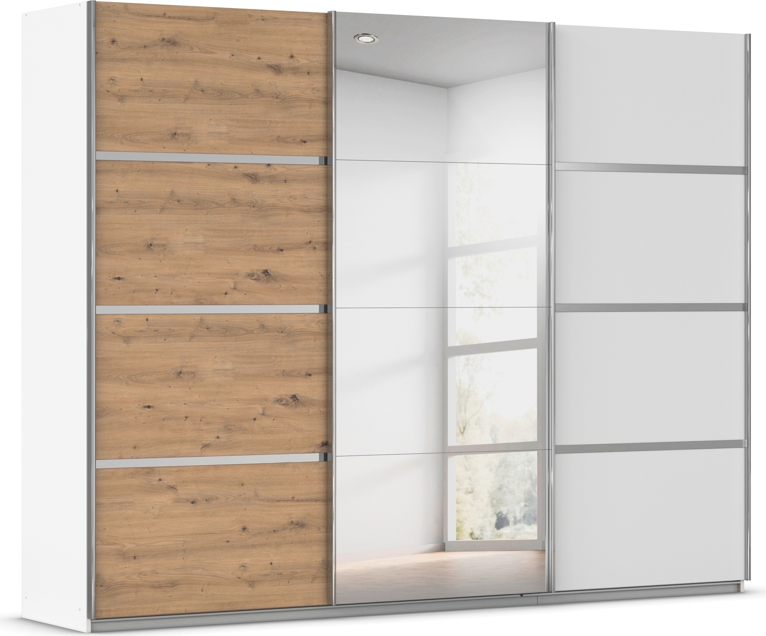 OTTO home Kleiderschrank "Mehrzweckschrank Aktenschrank Möbel Mietswohnung Schlafzimmer AVOLA" 3 verschiedene Ausstattungen BASIC/CLASSIC/PREMIUM (inkl. SOFT-CLOSE), mit eleganten Zierleisten in Chrom, Schwarz oder Weiß MADE IN GERMANY