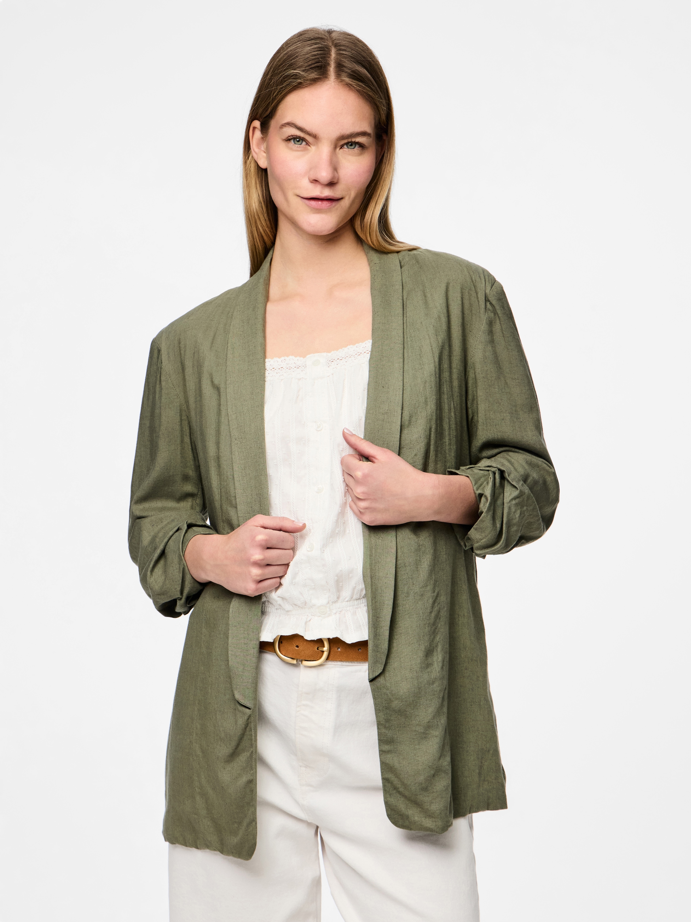 pieces Longblazer "PCPIA BOSELLA BLAZER WVN NOOS", mit Leinen günstig online kaufen