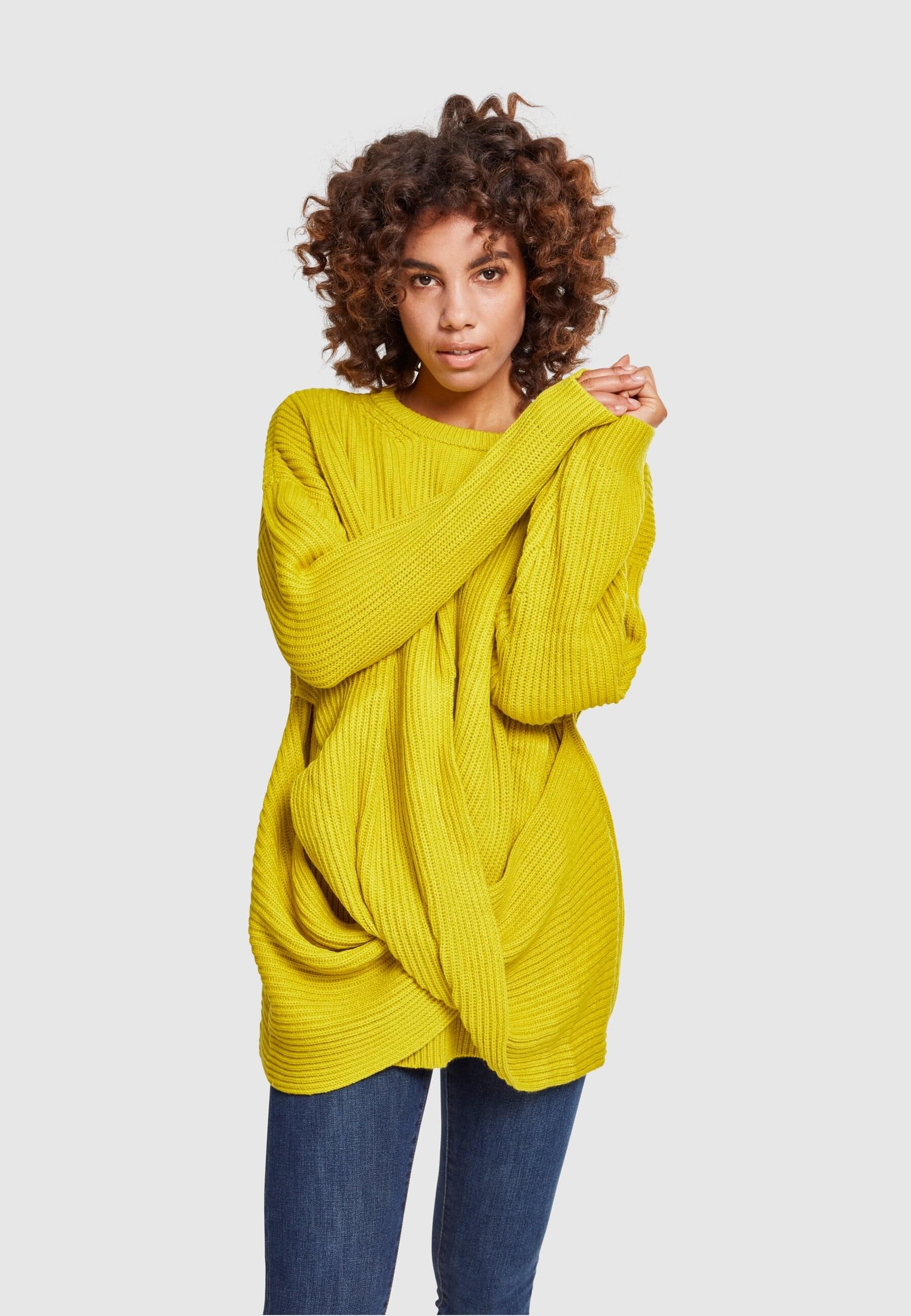 URBAN CLASSICS Rundhalspullover »Urban Classics Damen Ladies Wrapped Sweater«, (1 tlg.)