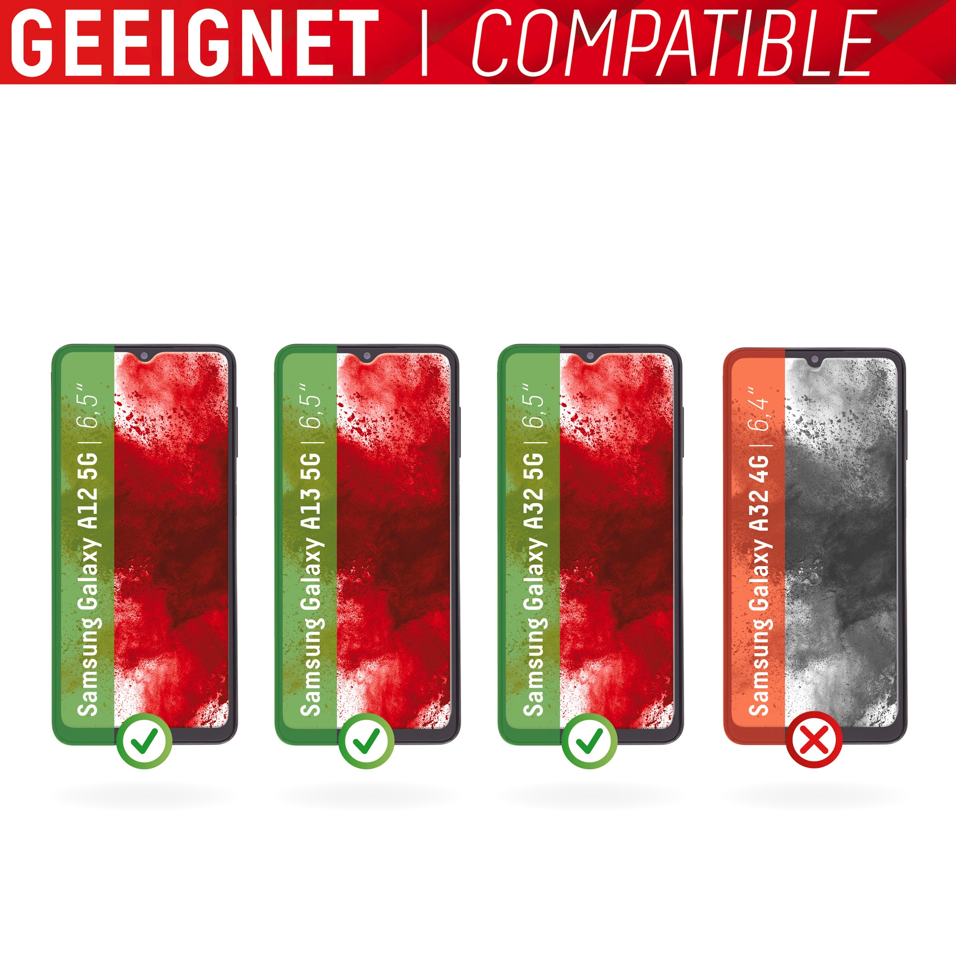Displex Displayschutzglas »Smart Glass«, für Samsung Galaxy A12 5G-Samsung Galaxy A13 5G-Samsung Galaxy A32 5G, Displayschutzfolie Displayschutz kratzer-resistent 9H unzerbrechlich